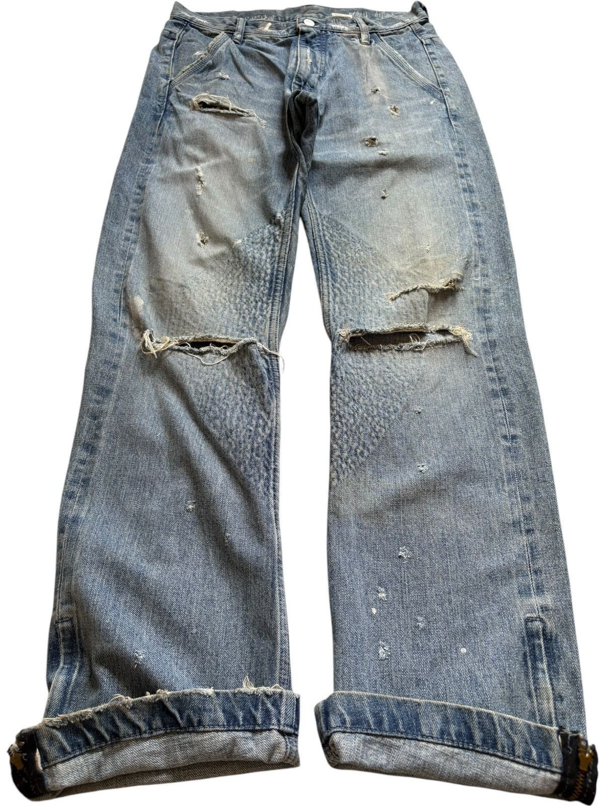Japanese Brand Vintage Japanese Brand Selvedge Mud Wash Distressed Jeans Size US 30 / EU 46 - 1 Thumbnail