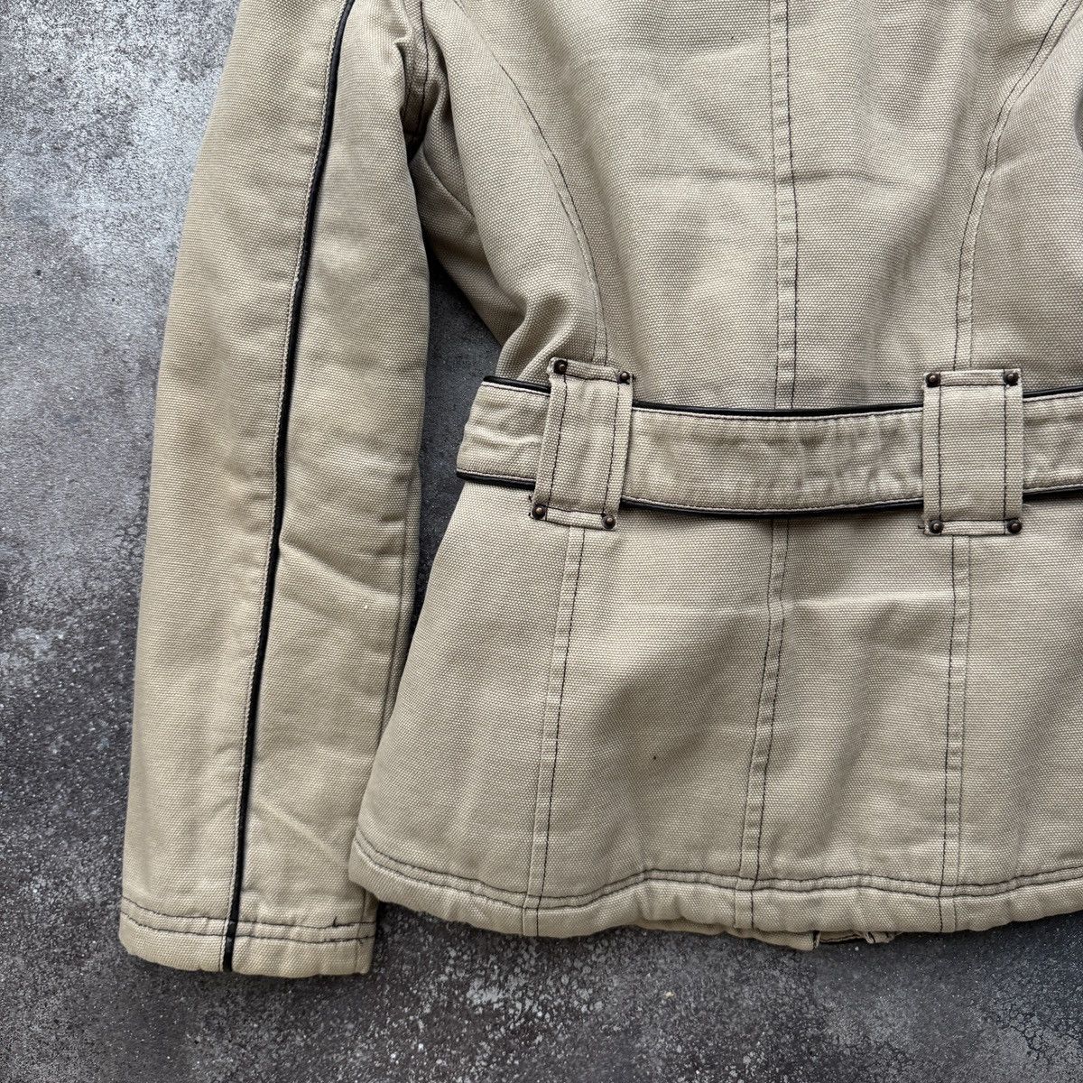 20471120 2000’s Aesthetic Vintage Faux Fur Utility Belted Jacket Size S / US 4 / IT 40 - 14 Thumbnail
