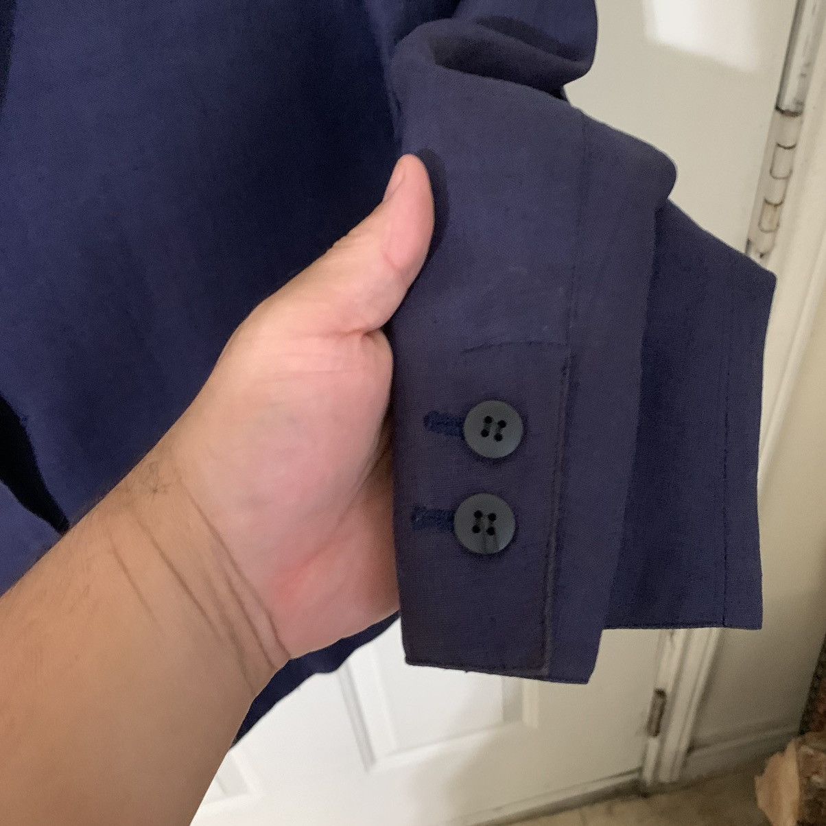 Claude Montana × Saks Fifth Avenue × Vintage 100% Linen 2 Button Blazer Size 44S - 7 Thumbnail