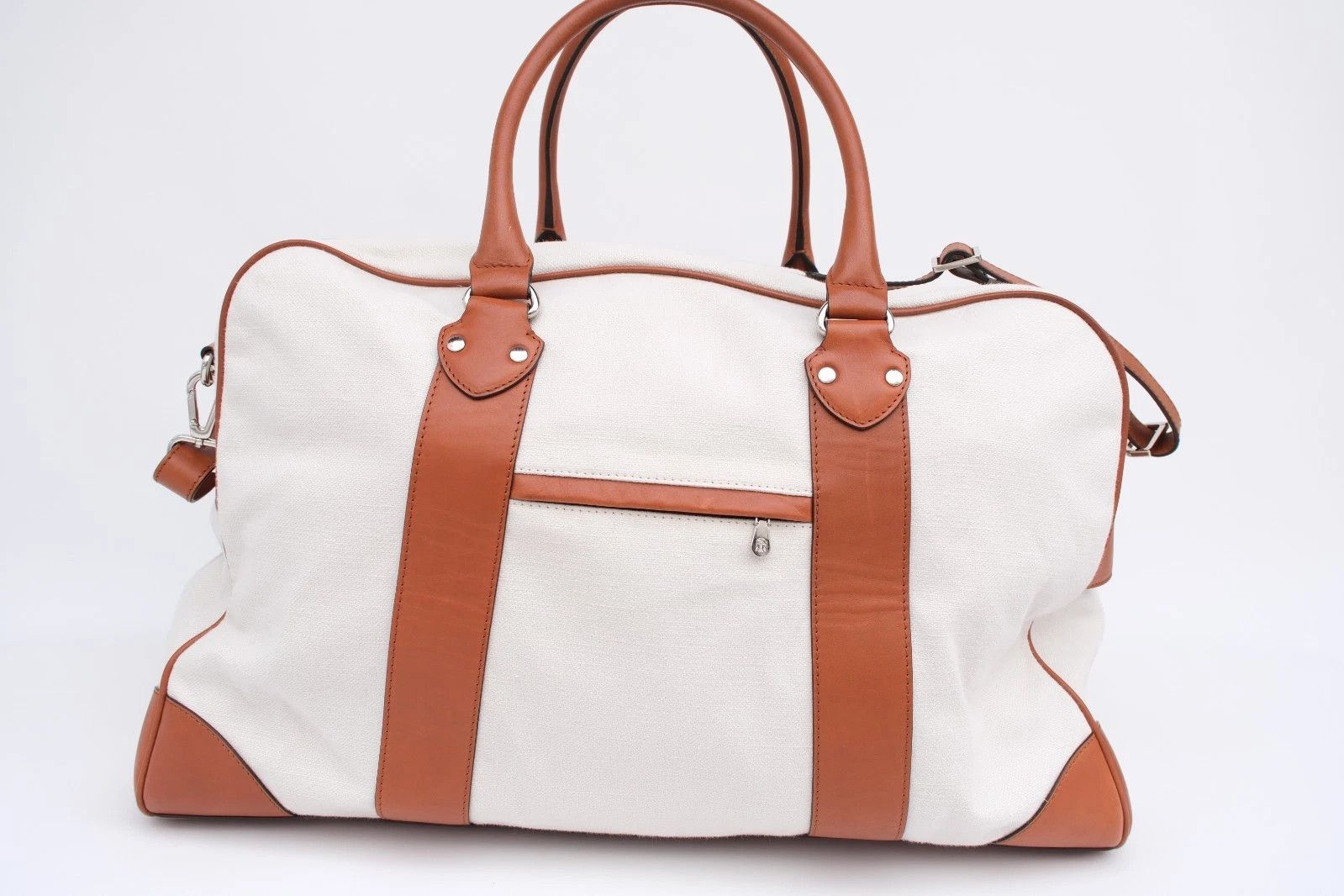 Brunello Cucinelli New Brunello Cucinelli Leather Canvas Travel Weekender Bag Size ONE SIZE - 2 Thumbnail