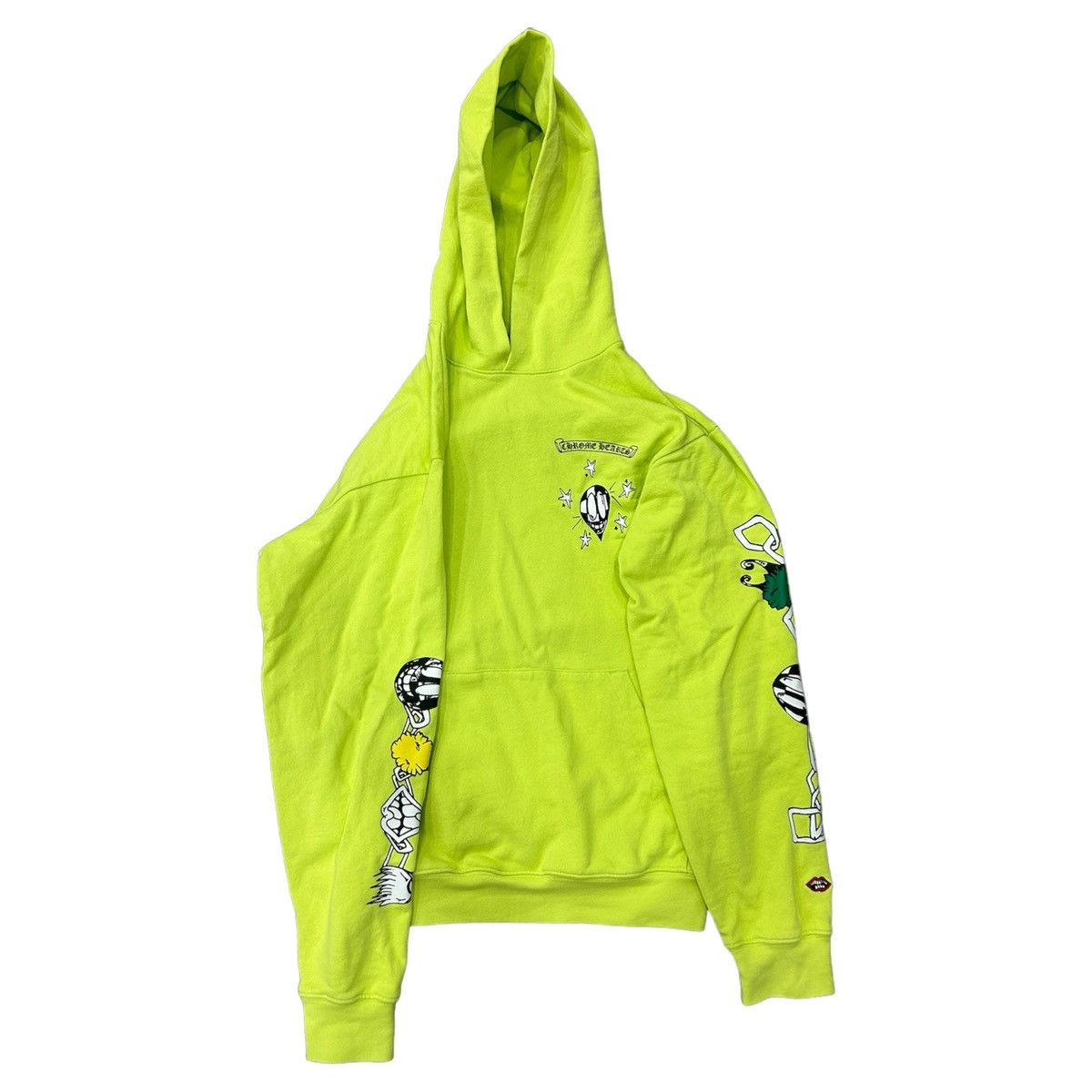 image of Chrome Hearts Matty Boy Link Hoodie in Neon Green, Men's (Size Small)