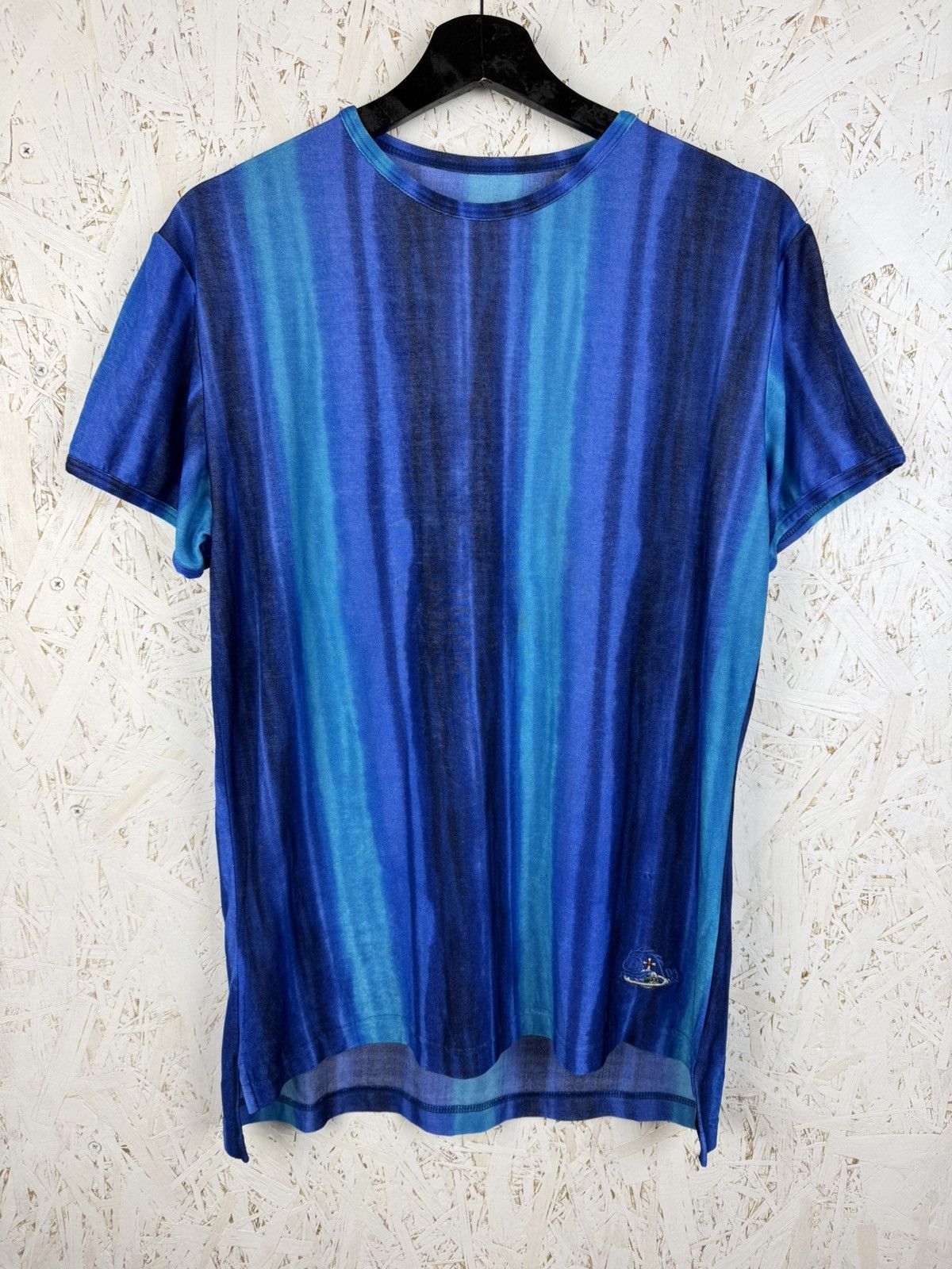 Vivienne Westwood 90s Vintage Vivienne Westwood Ocean Striped Rayon T-Shirt Size US M / EU 48-50 / 2 - 1 Thumbnail