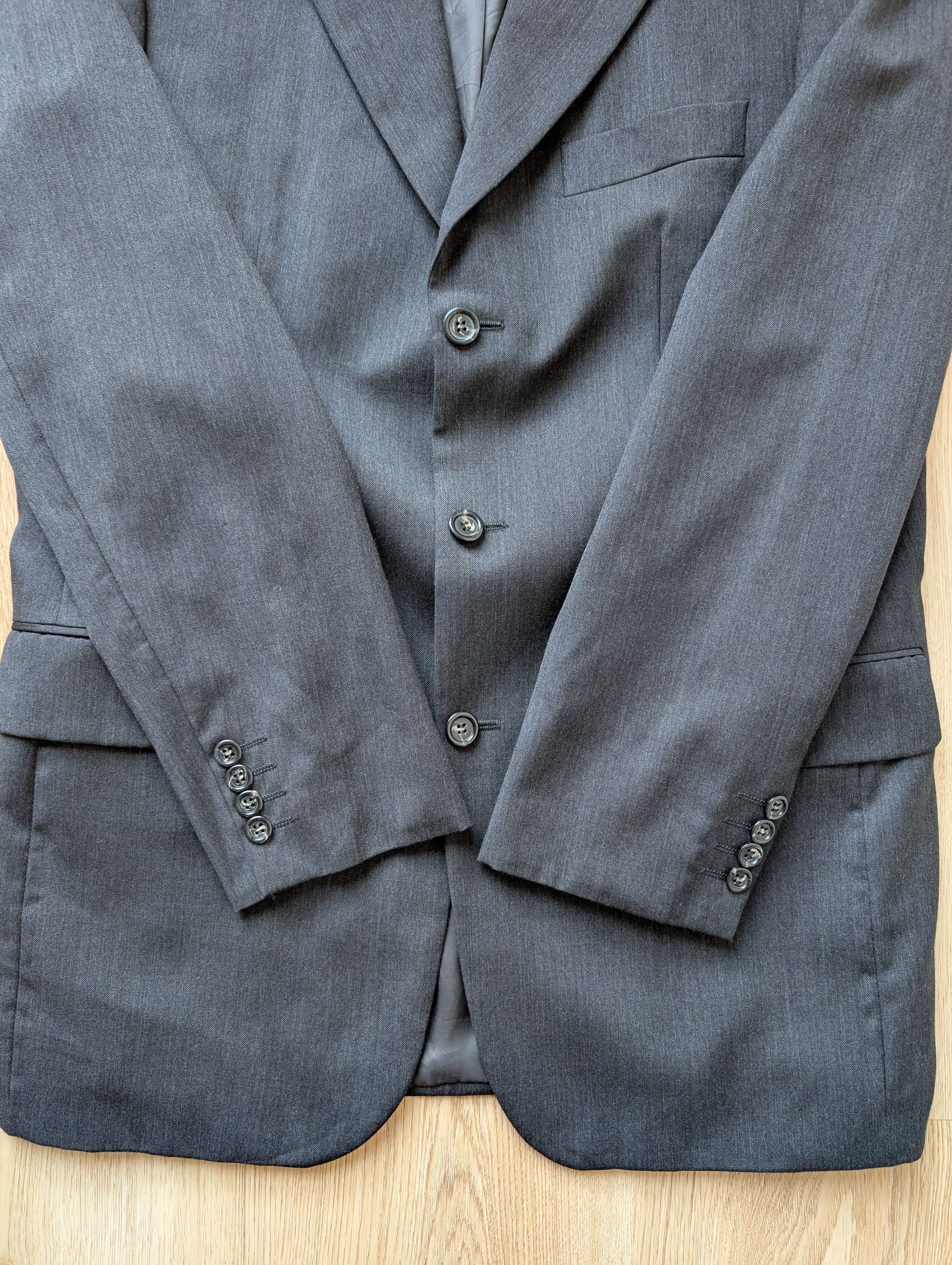 Yves Saint Laurent Yves Saint Laurent Mens Vintage YSL Suit Blazer 100% Wool Size 50R - 2 Thumbnail
