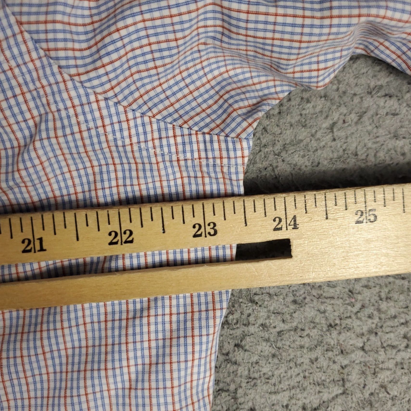 David Donahue David Donahue Shirt Mens 16.5 Blue Plaid Trim Fit Dress Button Up Long Sleeve Size 46R - 5 Thumbnail