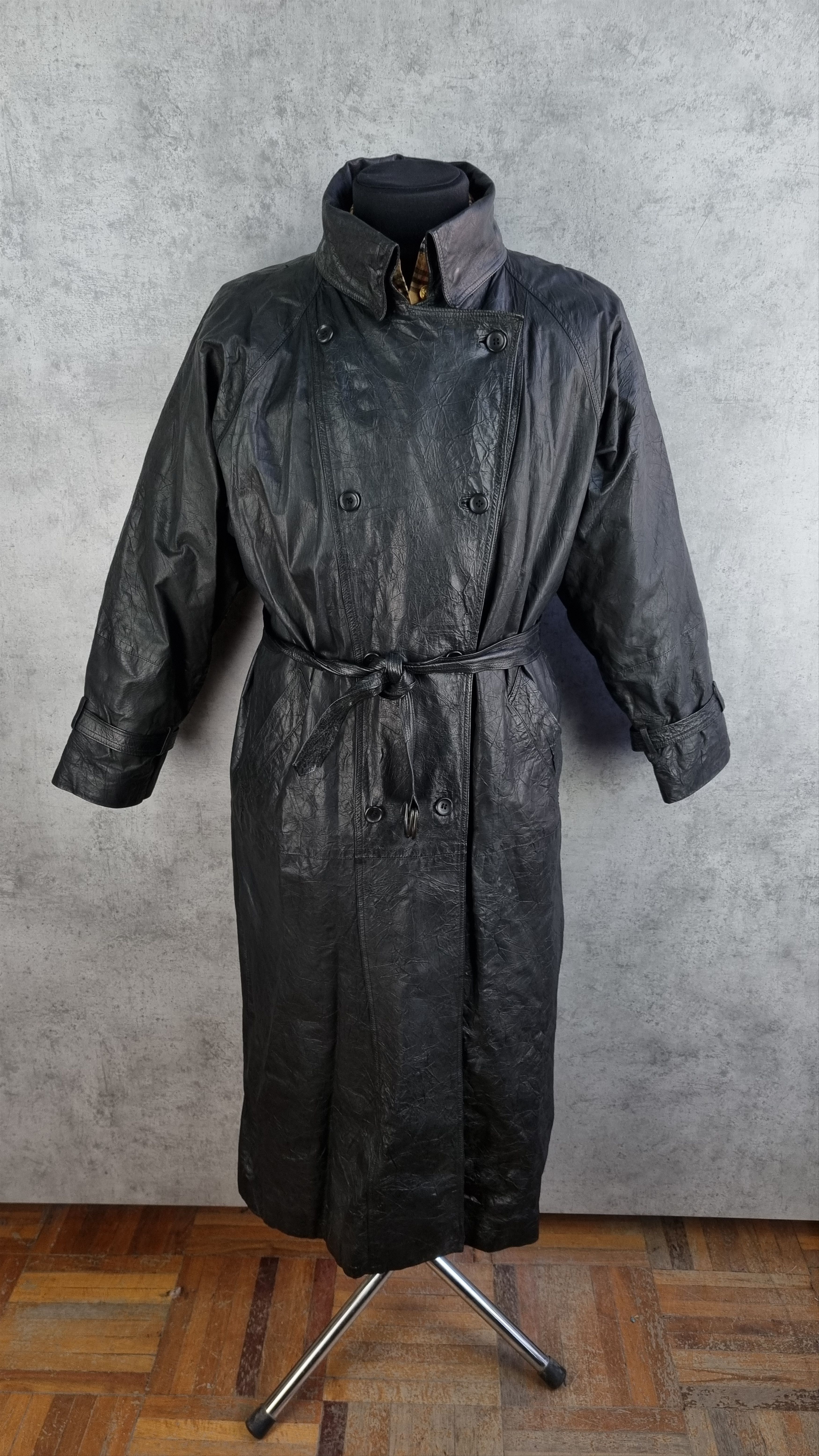 Japanese Brand Unique Double Breasted Long Leather Coat Vintage Trench Size US L / EU 52-54 / 3 - 4 Thumbnail
