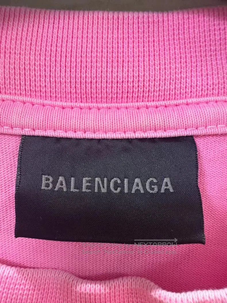 Balenciaga Balenciaga Washed Pink Distressed Letter Tee. Size US S / EU 44-46 / 1 - 3 Thumbnail