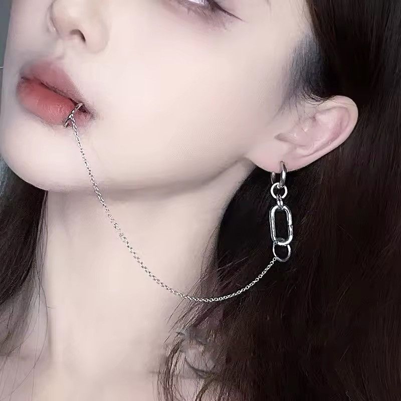 Japanese Brand × Jewelry Cosplay Nana Okazaki lip clip and chain earrings Size ONE SIZE - 2 Thumbnail