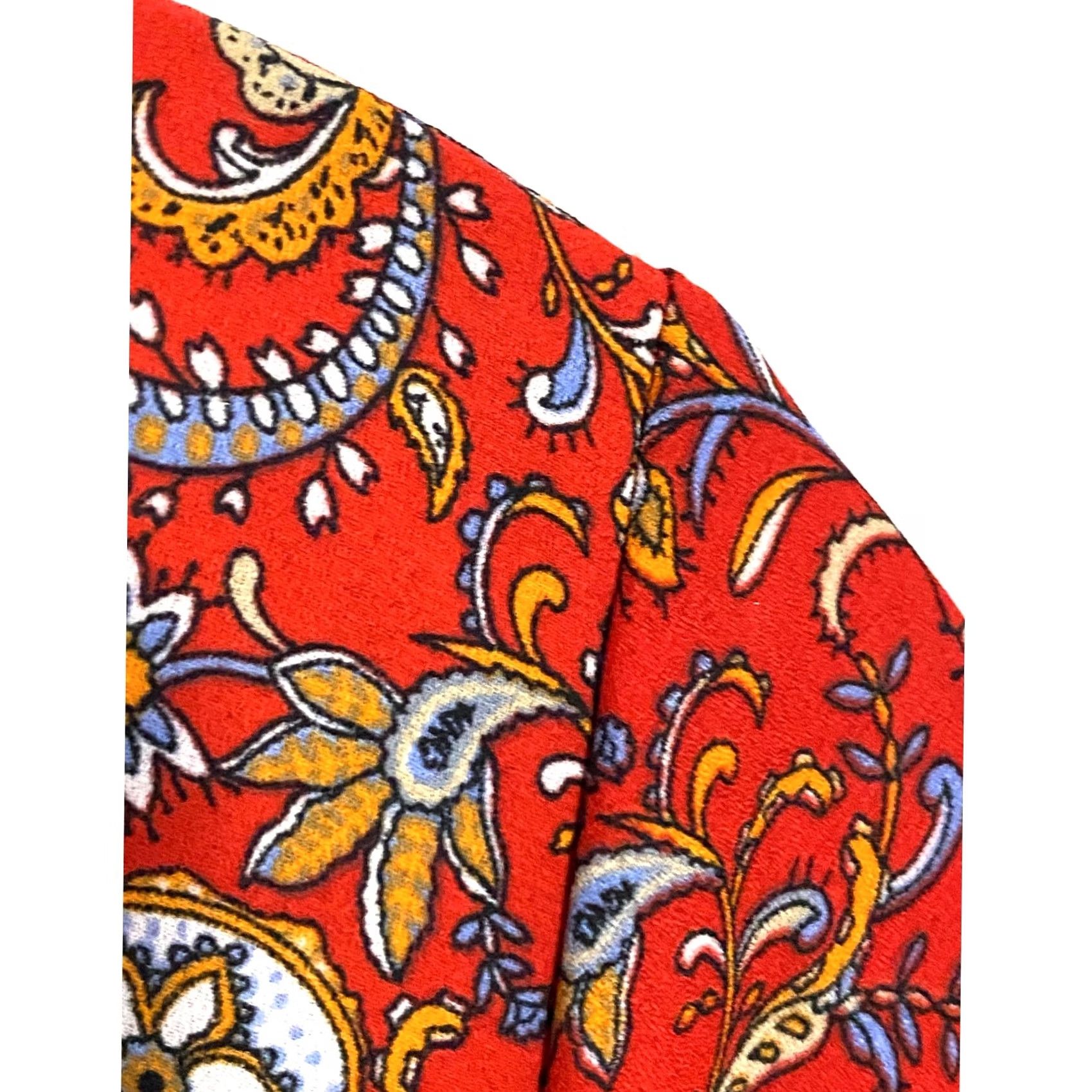 Harmony Red Paisley Floral V Neck Wrap Dress Womens S Tie Waist Boho Chic Summer Rayon Size S / US 4 / IT 40 - 4 Thumbnail