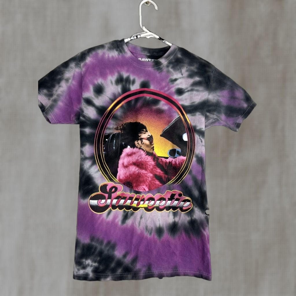 Vintage Saweetie Purple Tie Dye T Shirt Womens M Short Sleeved Regular Fit Shirt MVP Pink? Size M / US 6-8 / IT 42-44 - 1 Thumbnail