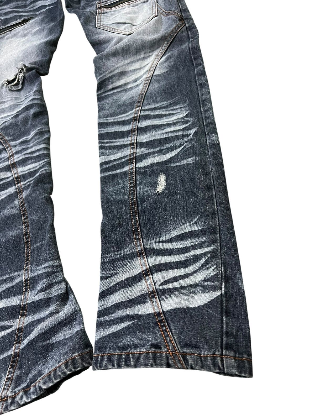 Kapital 💥Flare💥Vintage Lowbox Clawmark Distress Jean Rare Size US 33 - 8 Thumbnail