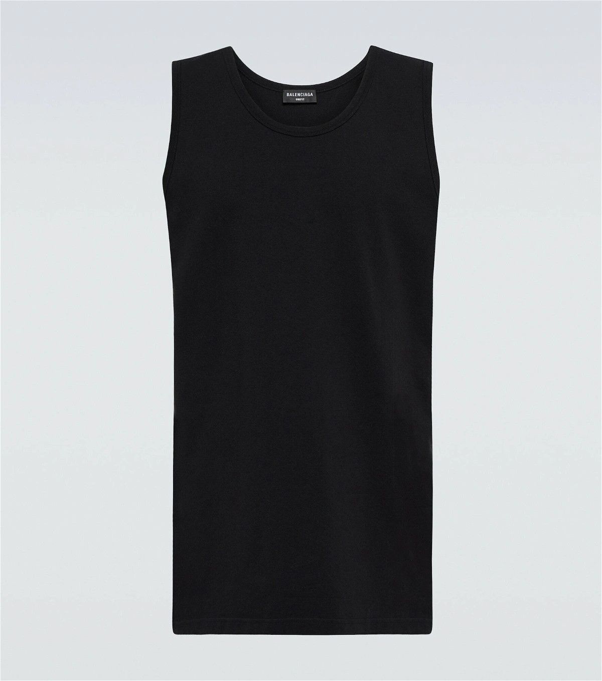 image of O1Mt1Gz0524 Balenciaga Tab Loose Tank Top In Black, Men's (Size Large)