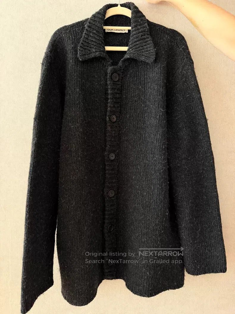 Our Legacy Our Legacy Fleece Texture Solid Raglan Collar Knit Cardiga Size US M / EU 48-50 / 2 - 1 Thumbnail
