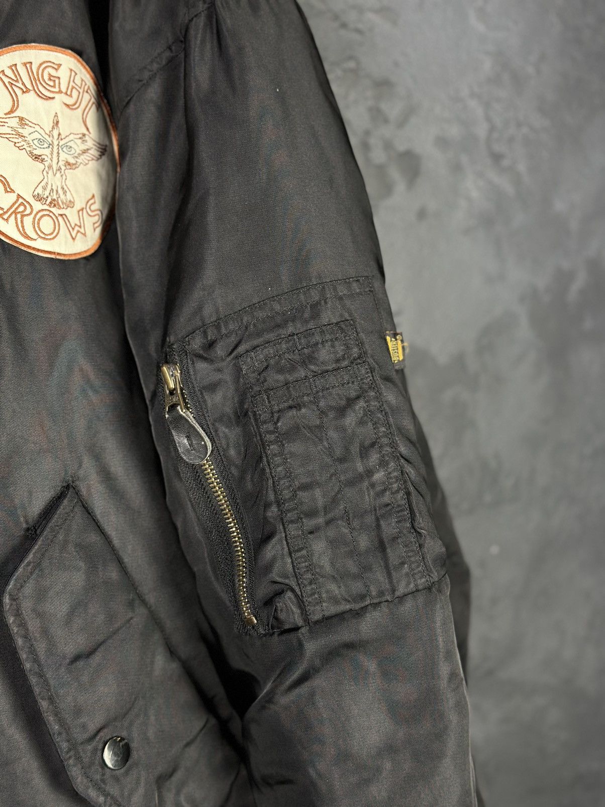 Vintage Vintage Buster Night Crows MA-1 Bomber Jacket Size US XL / EU 56 / 4 - 7 Thumbnail