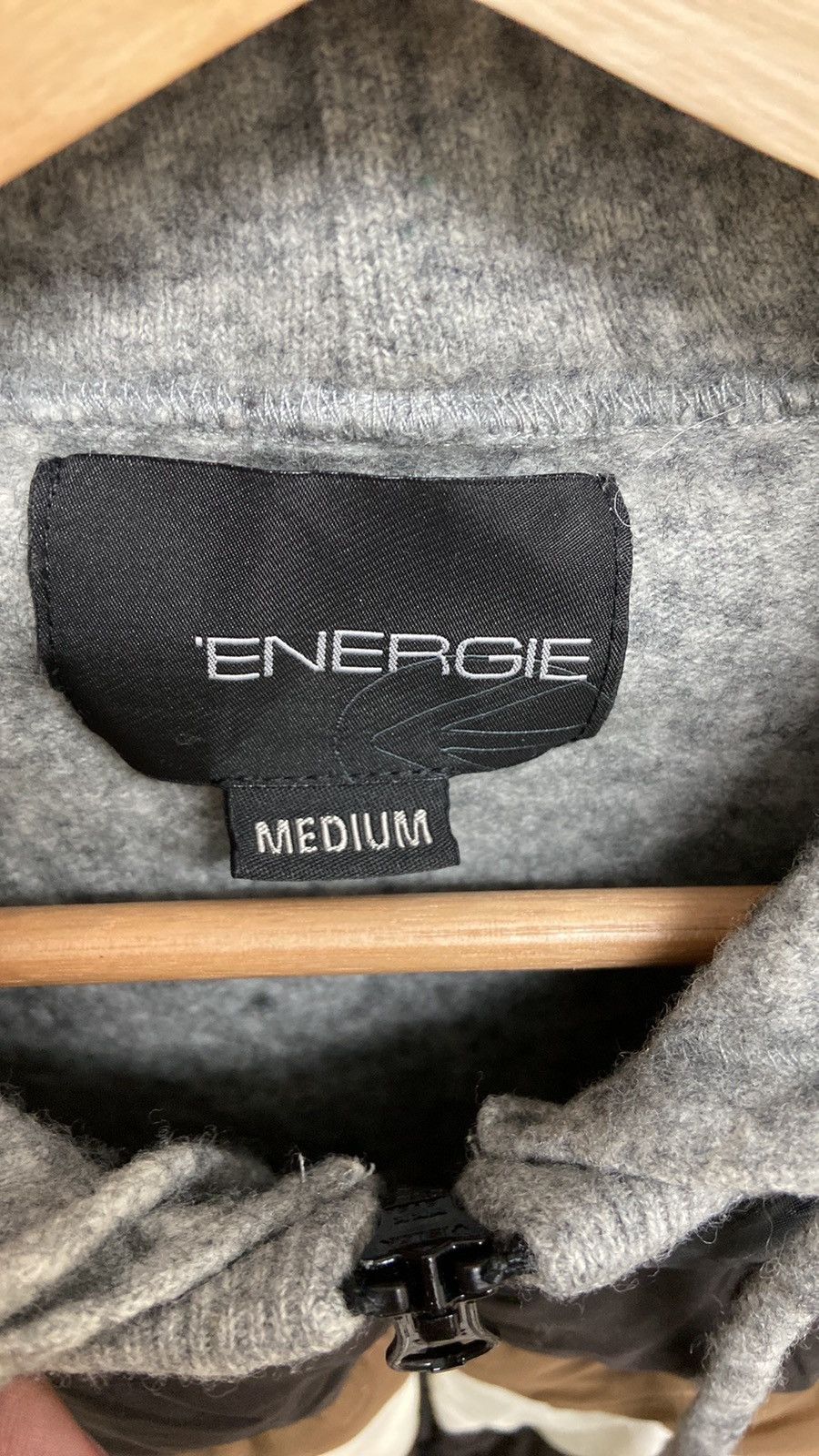 Energie × Vintage Vintage Energie Grey Quilted Hoodie Jacket Size US M / EU 48-50 / 2 - 4 Thumbnail