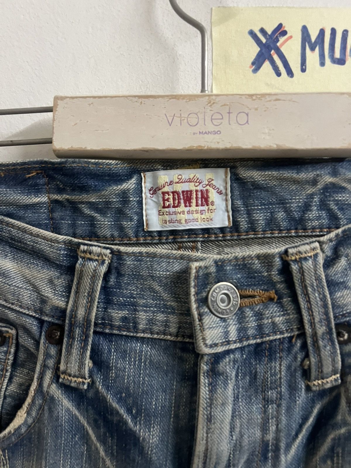If Six Was Nine × Japanese Brand × Vintage THRASHED EDWIN XV DISTRESSED DENIM PANT Size US 29 - 8 Thumbnail