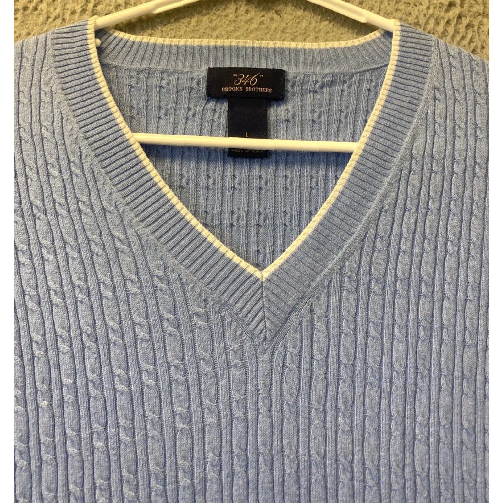 Brooks Brothers Brooks Brothers Women's Sweater Pullover V-Neck Long Sleeve Cashmere Cotton Nylon L Blue Casual Winter Size L / US 10 / IT 46 - 2 Thumbnail