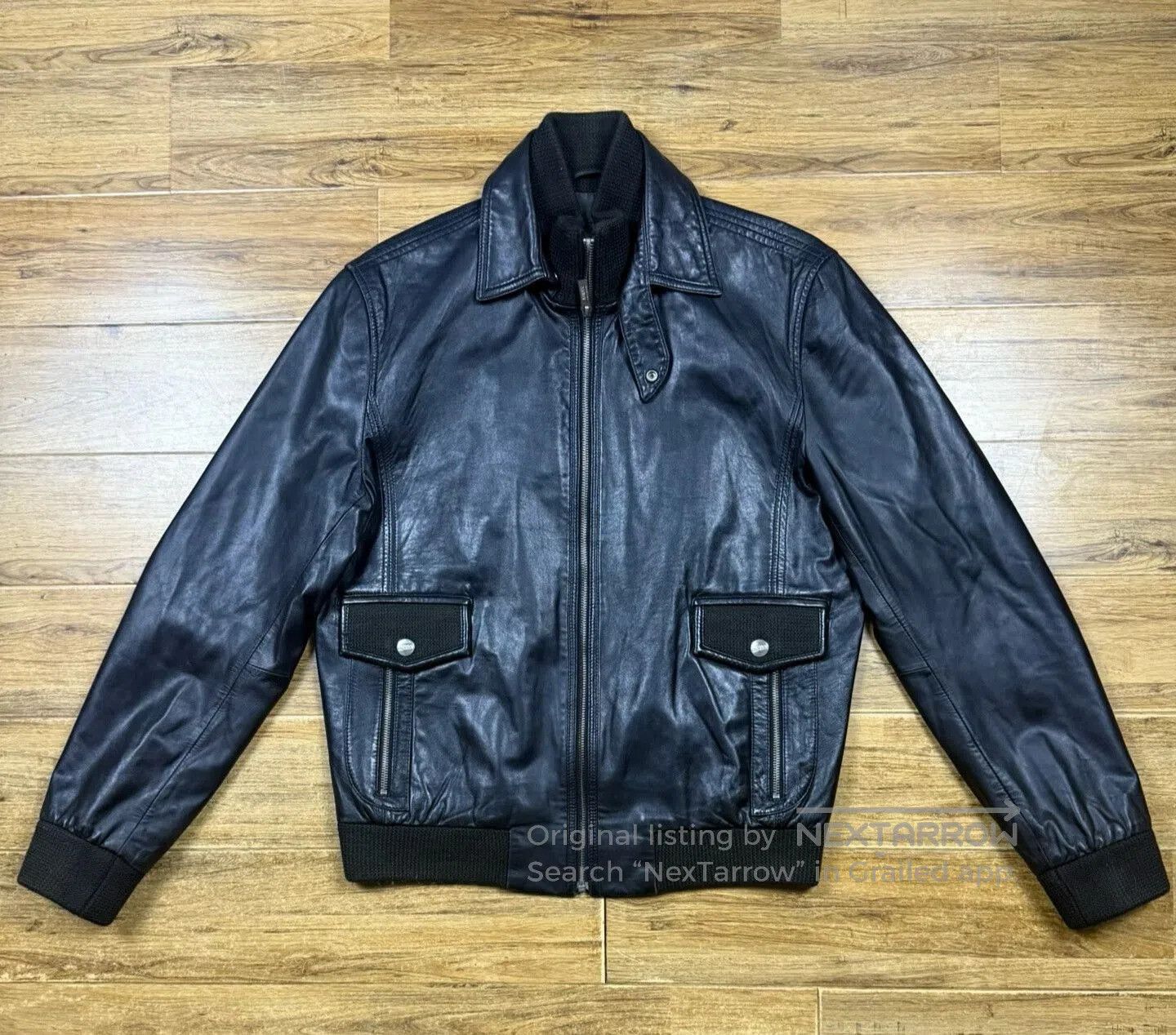 Giorgio Armani Armani Men's Leather Jacket Flight Coat. Size US M / EU 48-50 / 2 - 1 Thumbnail