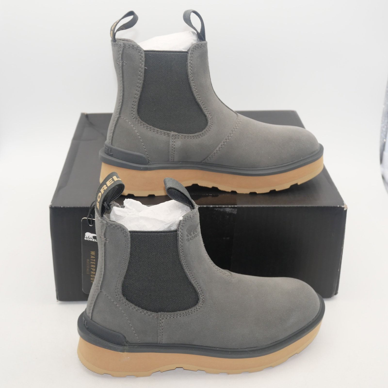 SOREL NEW Sorel Hi-Line Chelsea Boots Waterproof Quarry Gray Brown Size US 5 / IT 35 - 4 Thumbnail