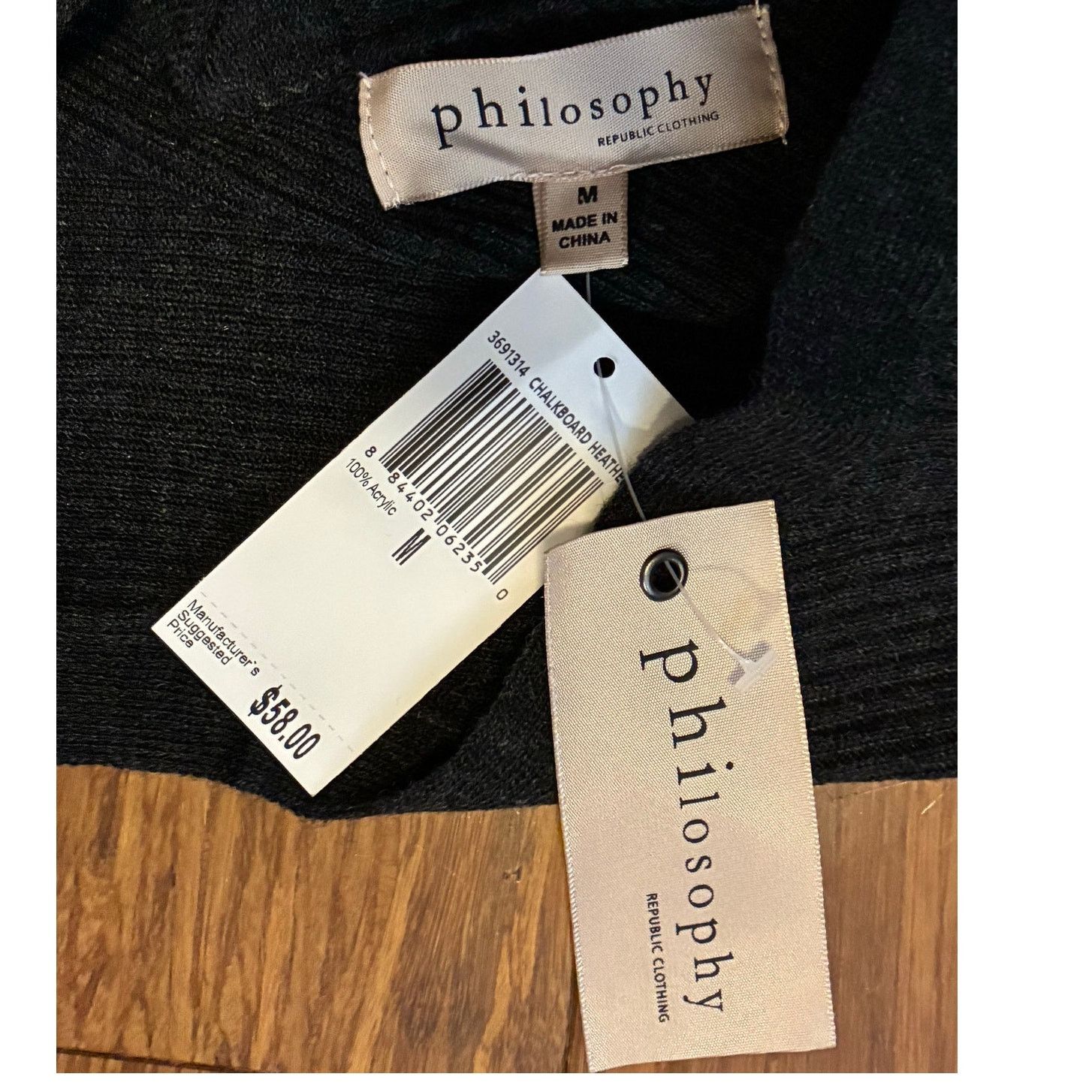 Other Philosophy Republic Clothing Charcoal gray Knit Sweater sz M Size M / US 6-8 / IT 42-44 - 3 Thumbnail