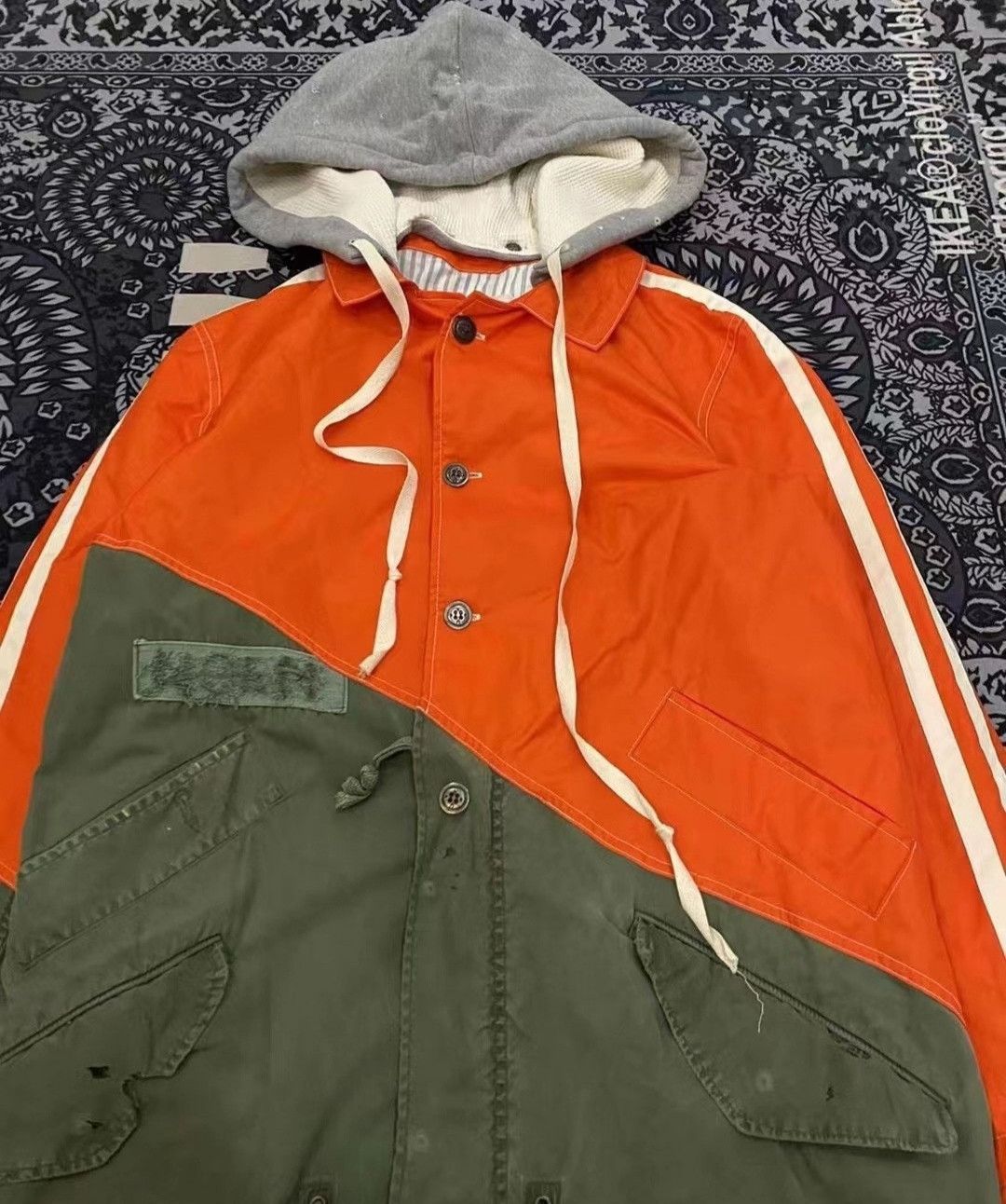 Greg Lauren greg lauren Classic Patchwork Varsity Trench Coat Size US S / EU 44-46 / 1 - 3 Thumbnail