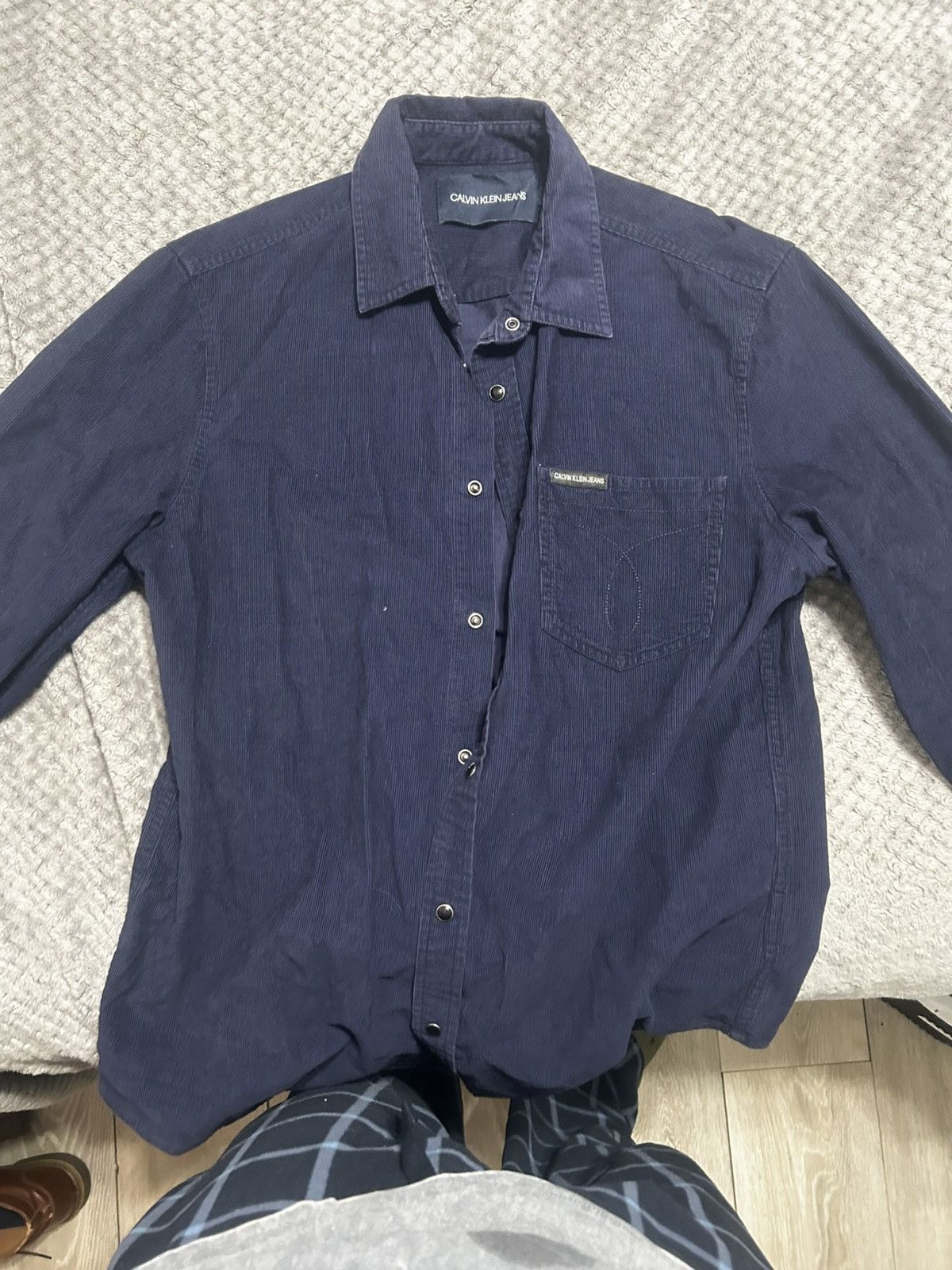 Calvin Klein Calvin Klein Jeans Navy Corduroy Button Up medium Size US M / EU 48-50 / 2 - 1 Thumbnail