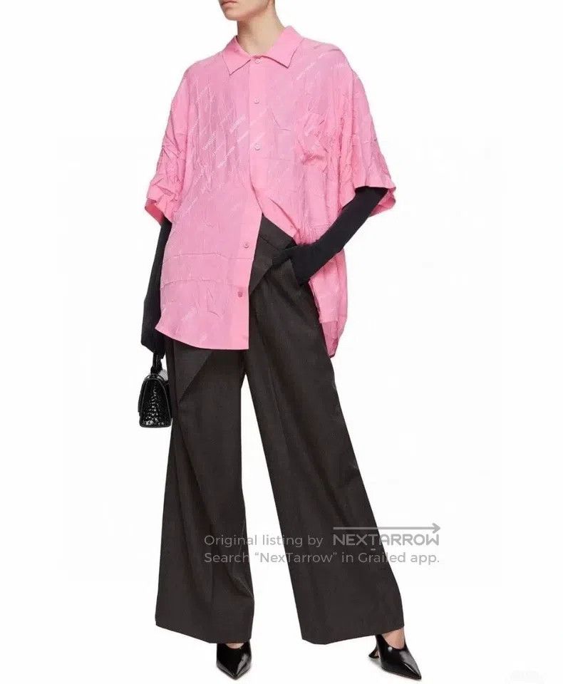 Balenciaga Balenciaga Silk Full Logo Shirt Size XXS / US 00 / IT 34 - 8 Thumbnail
