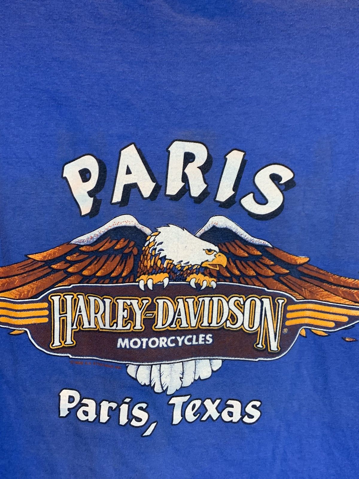 Harley Davidson × Vintage *RARE* Vintage 80s Harley Davidson Paris Texas Biker T-Shirt Size US M / EU 48-50 / 2 - 4 Thumbnail