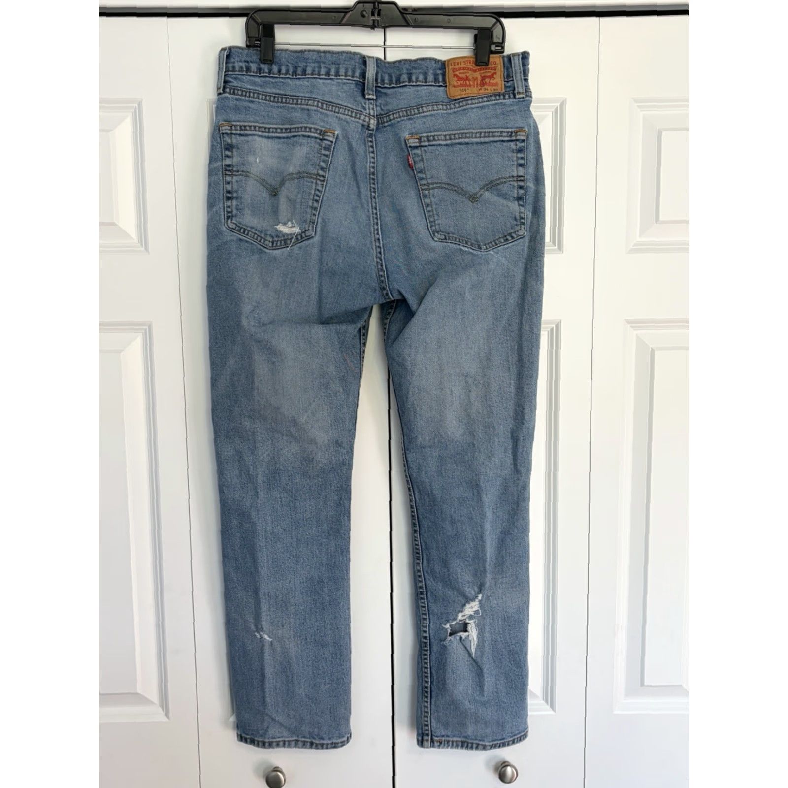 Levi's Levi's 541 Men's Athletic Taper Jeans Blue Size 34x30 Distressed Zip Stretch Denim 5-Pocket Modern Grunge Skater Mens Jeans Size US 34 / EU 50 - 4 Thumbnail