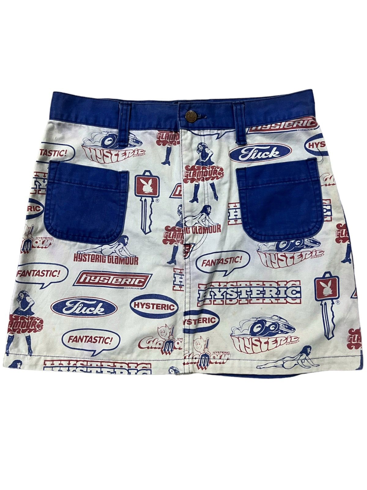 Hysteric Glamour × Japanese Brand 💥 RARE VINTAGE HYSTERIC GLAMOUR FULL PRINT SKRIT W29 Size 29" - 1 Thumbnail