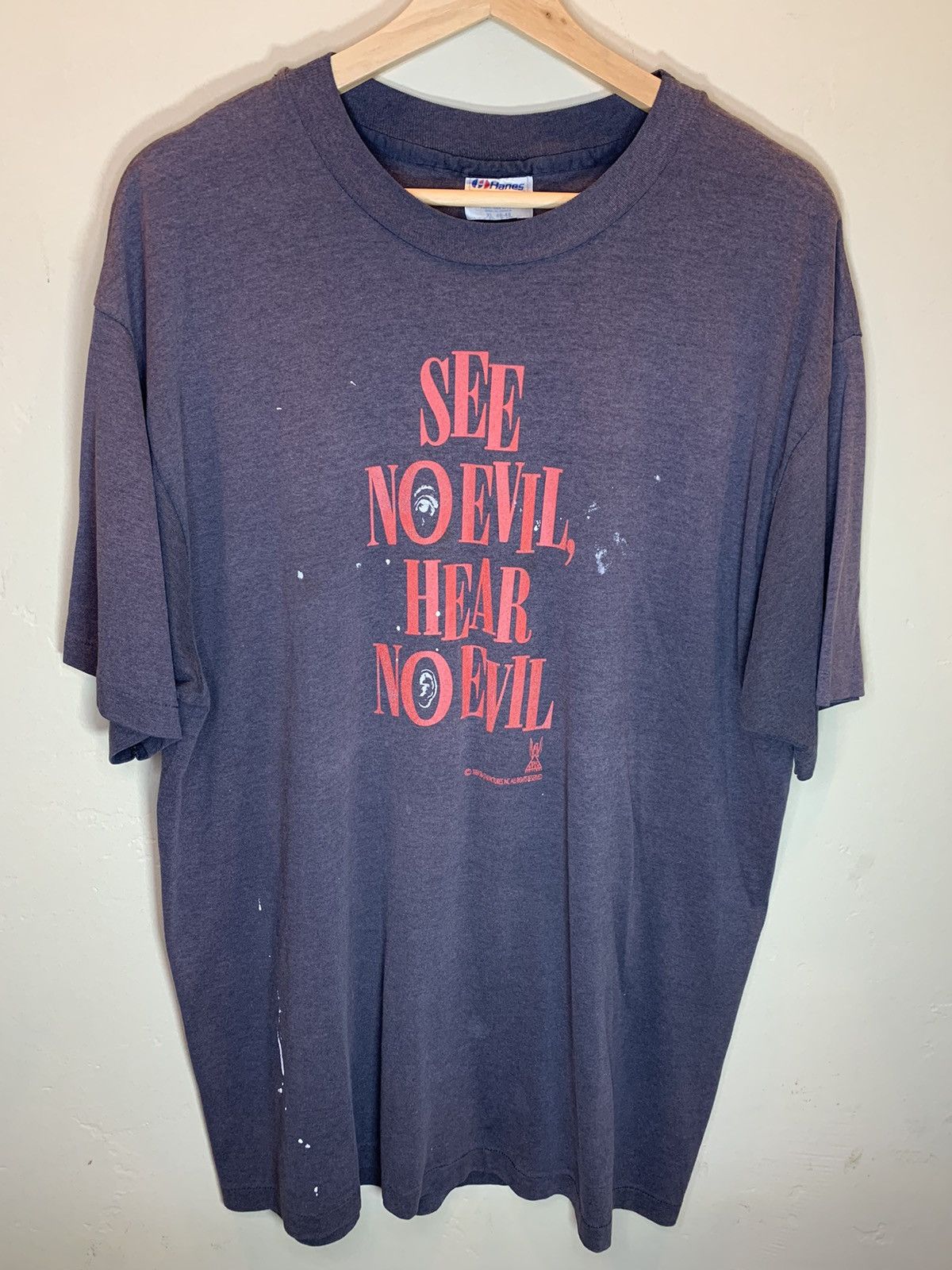 Vintage RARE Vintage 80’s See No Evil Hear No Evil Movie Promo Shirt Size US XL / EU 56 / 4 - 1 Thumbnail