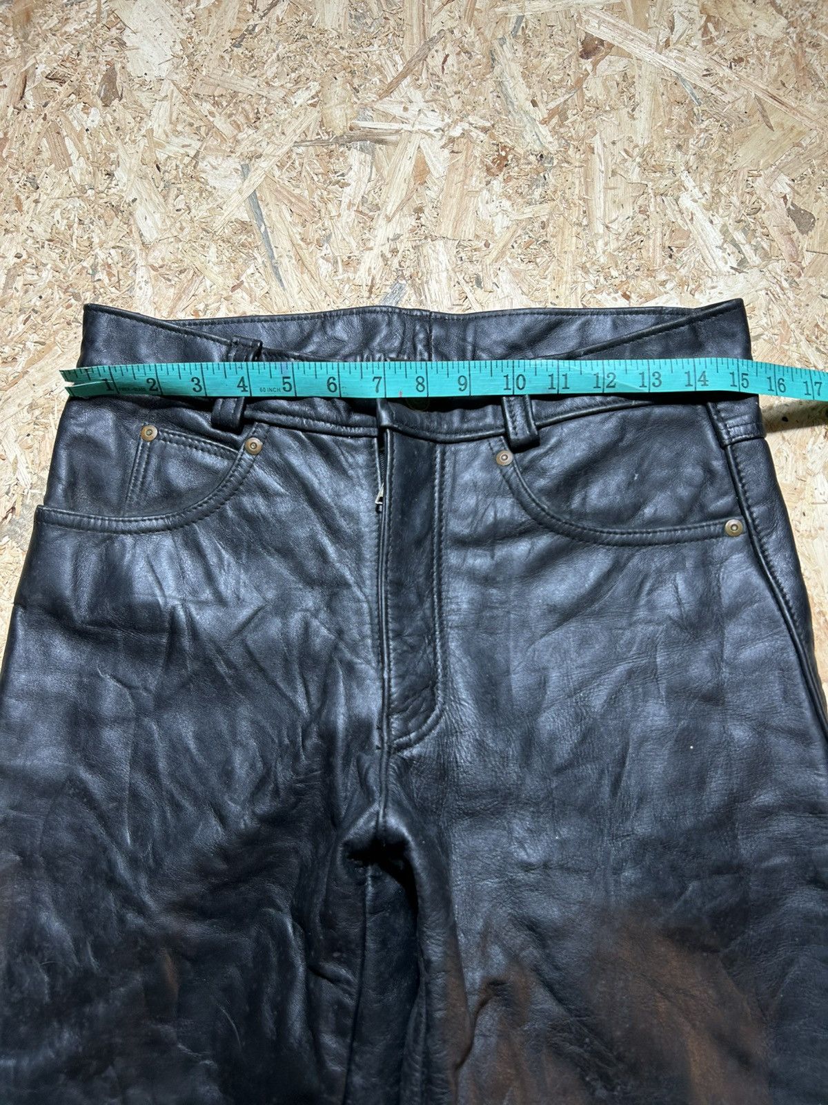 Schott Schott Perfecto Black Leather Pants Size US 31 - 16 Thumbnail