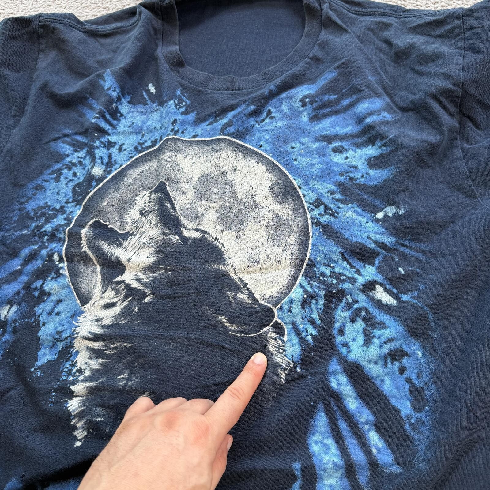 Other Distressed Wolf Graphic T Shirt Large Black Grunge Thrashed Size US L / EU 52-54 / 3 - 8 Thumbnail