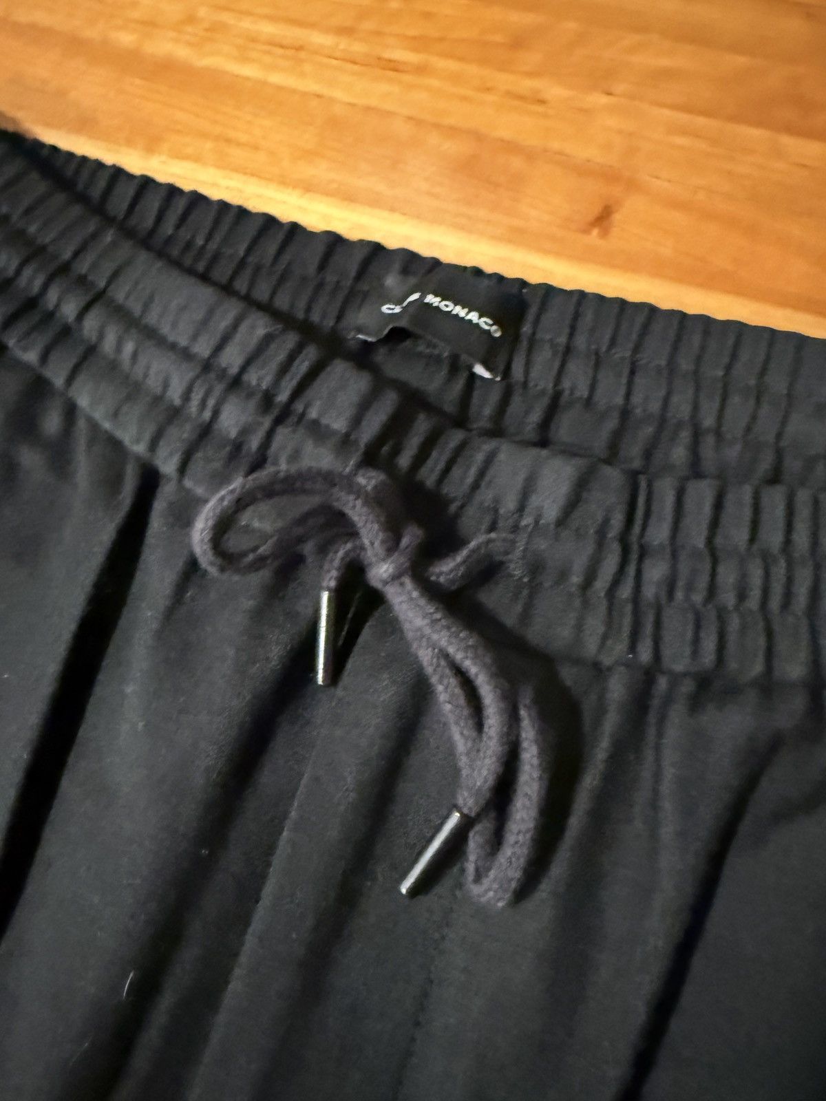 Club Monaco Dk Grey Wool Drawstring Waist Dress Pant with Ribbon Piping Size US 30 / EU 46 - 5 Thumbnail