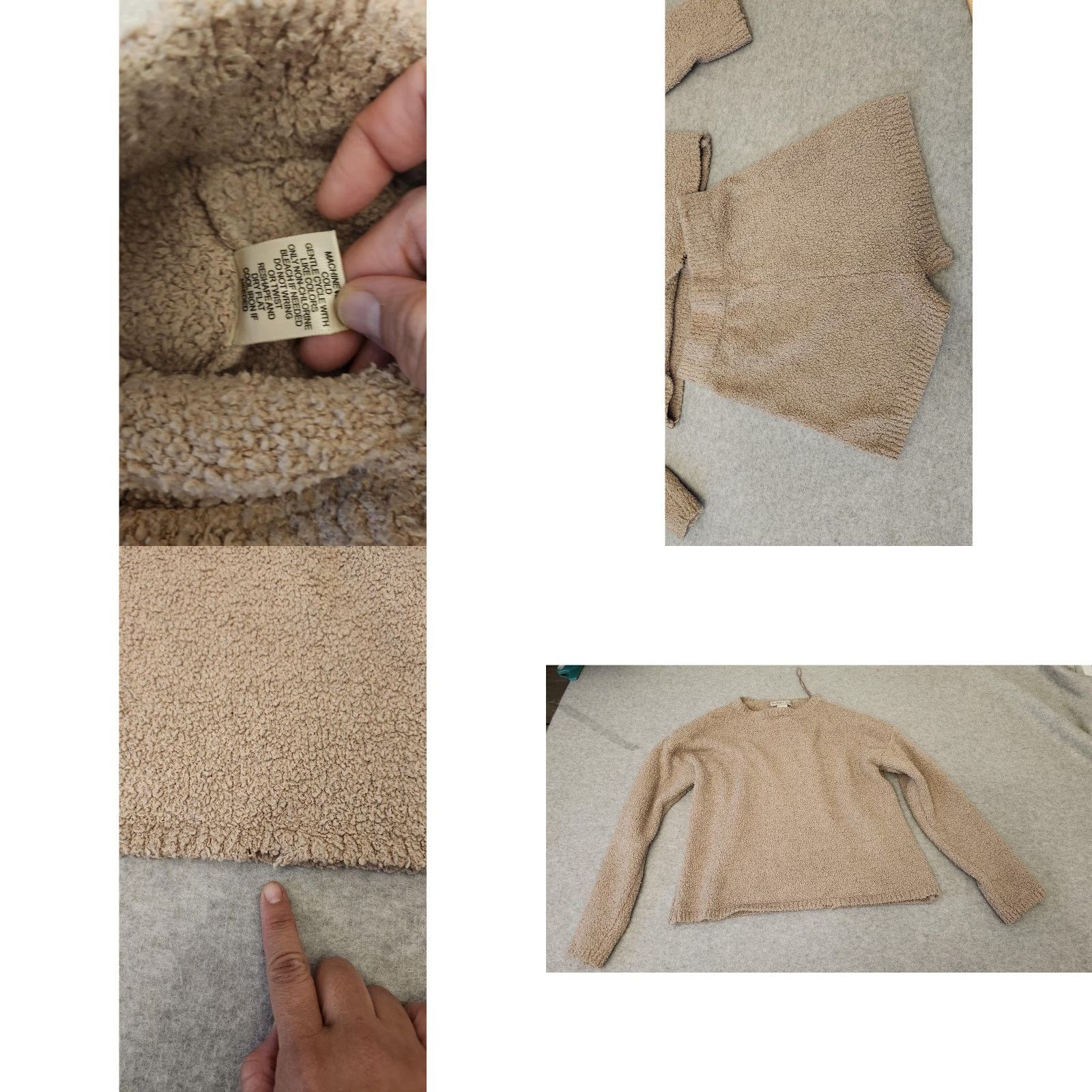 Vintage Sincerely Jules Set Womens XS Tan Textured Lounge 2 Piece Sweater Short Set Beige Night 90s? Size XS / US 0-2 / IT 36-38 - 8 Thumbnail