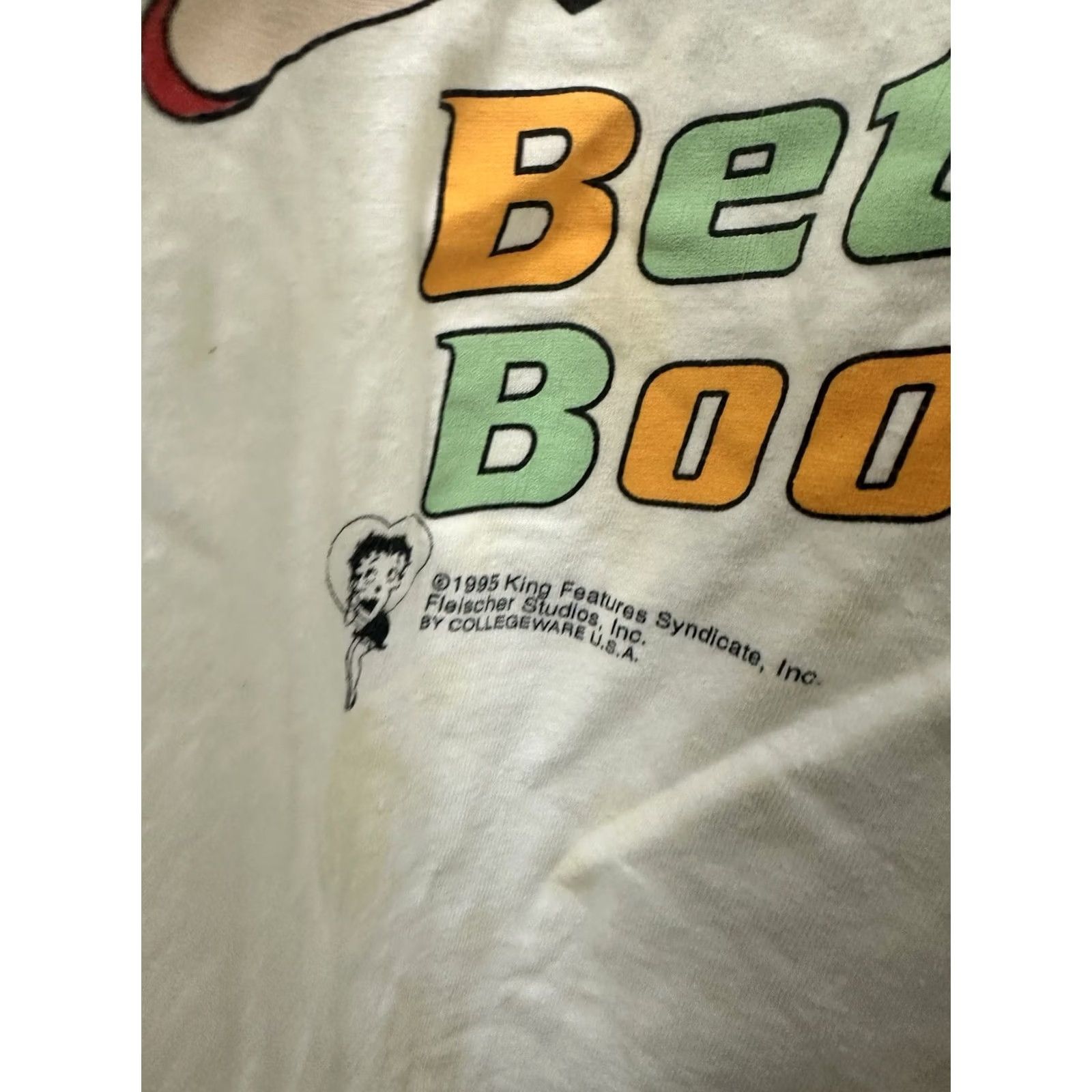Vintage VTG Betty Boop Pudgy Bimbo Heart Cute Kawaii Baggy Syndicate T-Shirt Size XXXL Men's White Shirt 3XL Shoes? Size US XXL / EU 58 / 5 - 4 Thumbnail