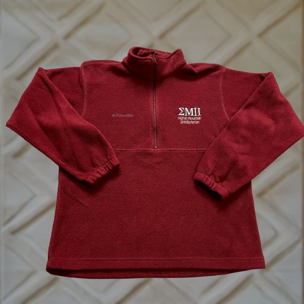 Logo 7 Columbia Fleece Jacket Full Zip Red Logo Adult Medium Women Jacket Regular Size M / US 6-8 / IT 42-44 - 1 Thumbnail