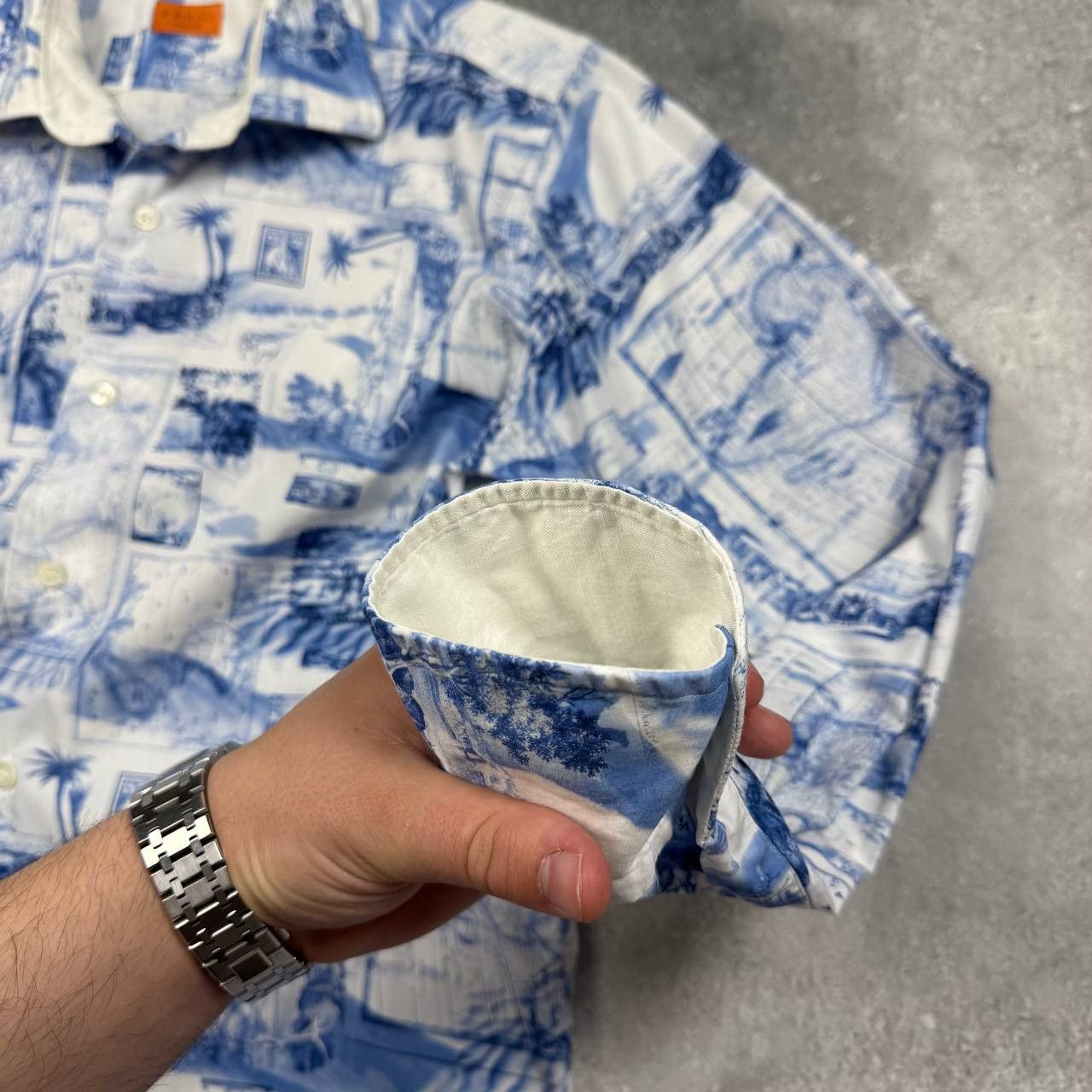 Other BRULI Swiss Made Geography Print Button-Up LS Collar Shirt Size 40R - 20 Thumbnail