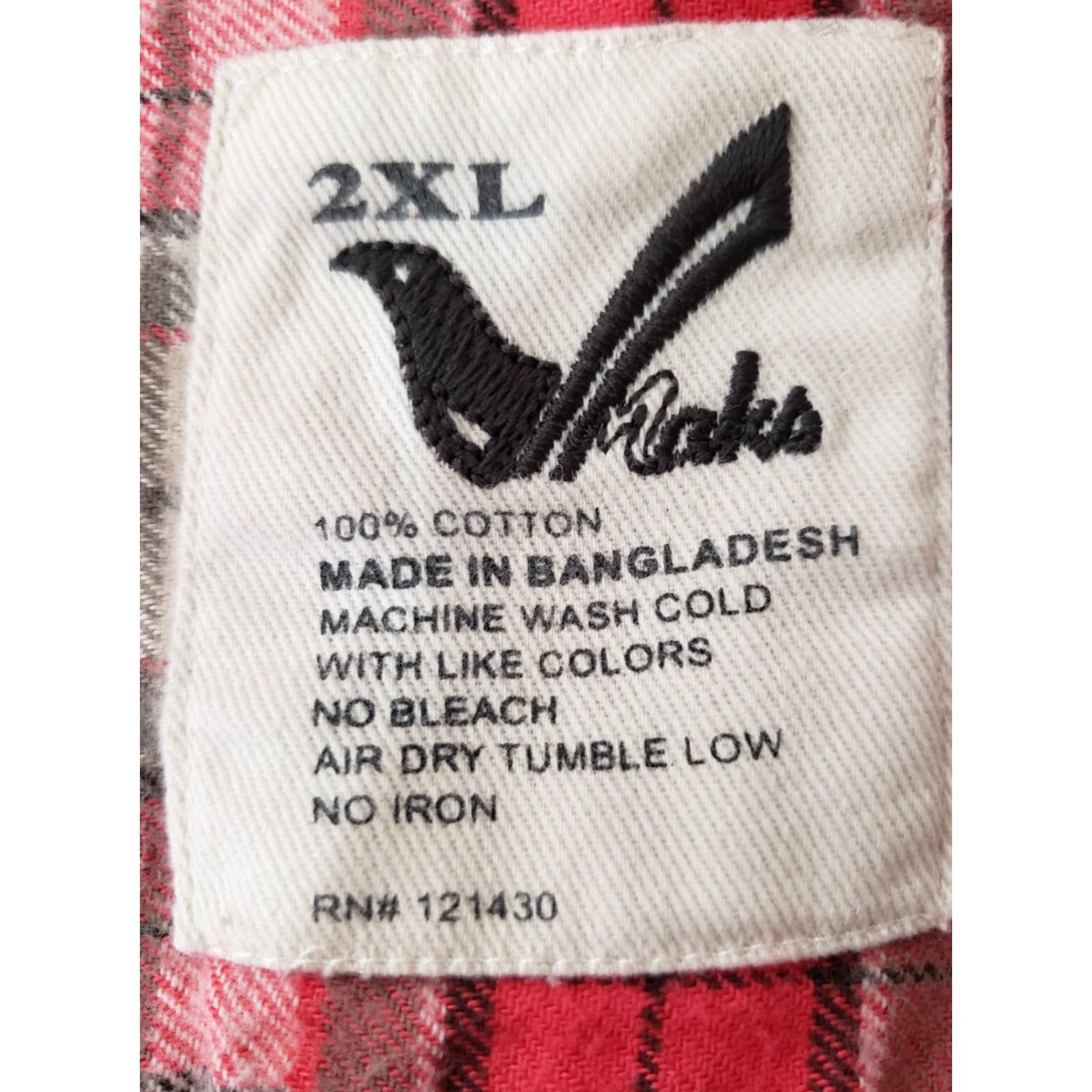 Vintage Maks Womens Top 2X L/S Red Plaid Cotton Collared Button Down Lightweight Flannel Shirt Size XXL / US 16-18 / IT 52-54 - 3 Thumbnail