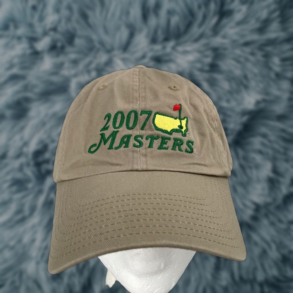 American Needle VINTAGE Masters Hat Cap Golf 2007 Augusta National Adjustable American Needle Mens Khaki Sports Baseball Cap Size ONE SIZE - 1 Thumbnail