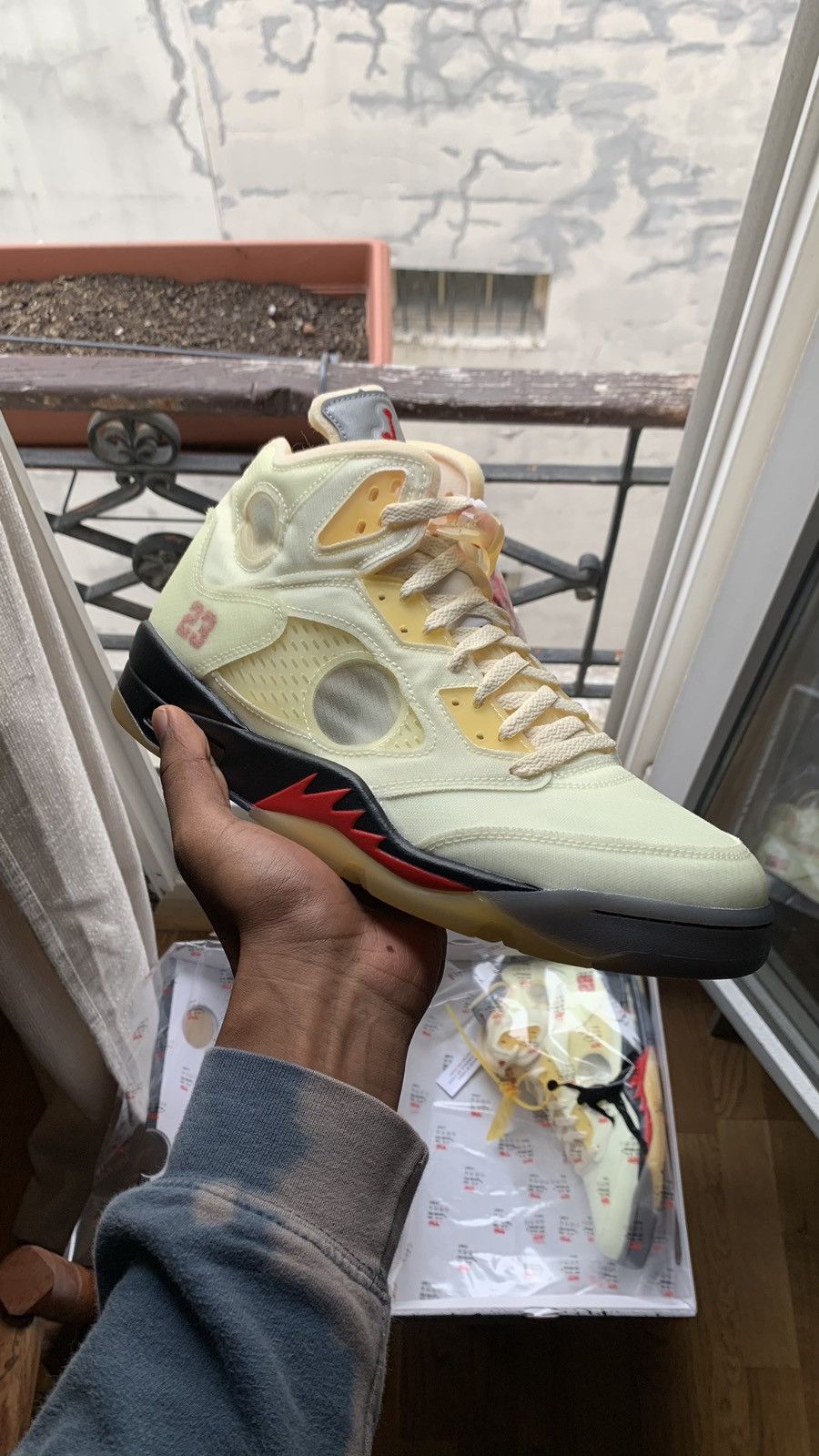 Jordan Brand × Nike × Off-White Air Jordan 5 Off white Size US 12 / EU 45 - 3 Thumbnail