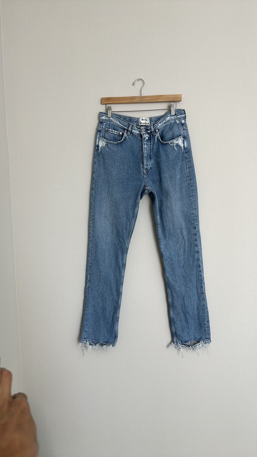 Acne Studios Acne Studios Van Indigo Fray Denim Pant 32/32 Size US 32 / EU 48 - 1 Thumbnail
