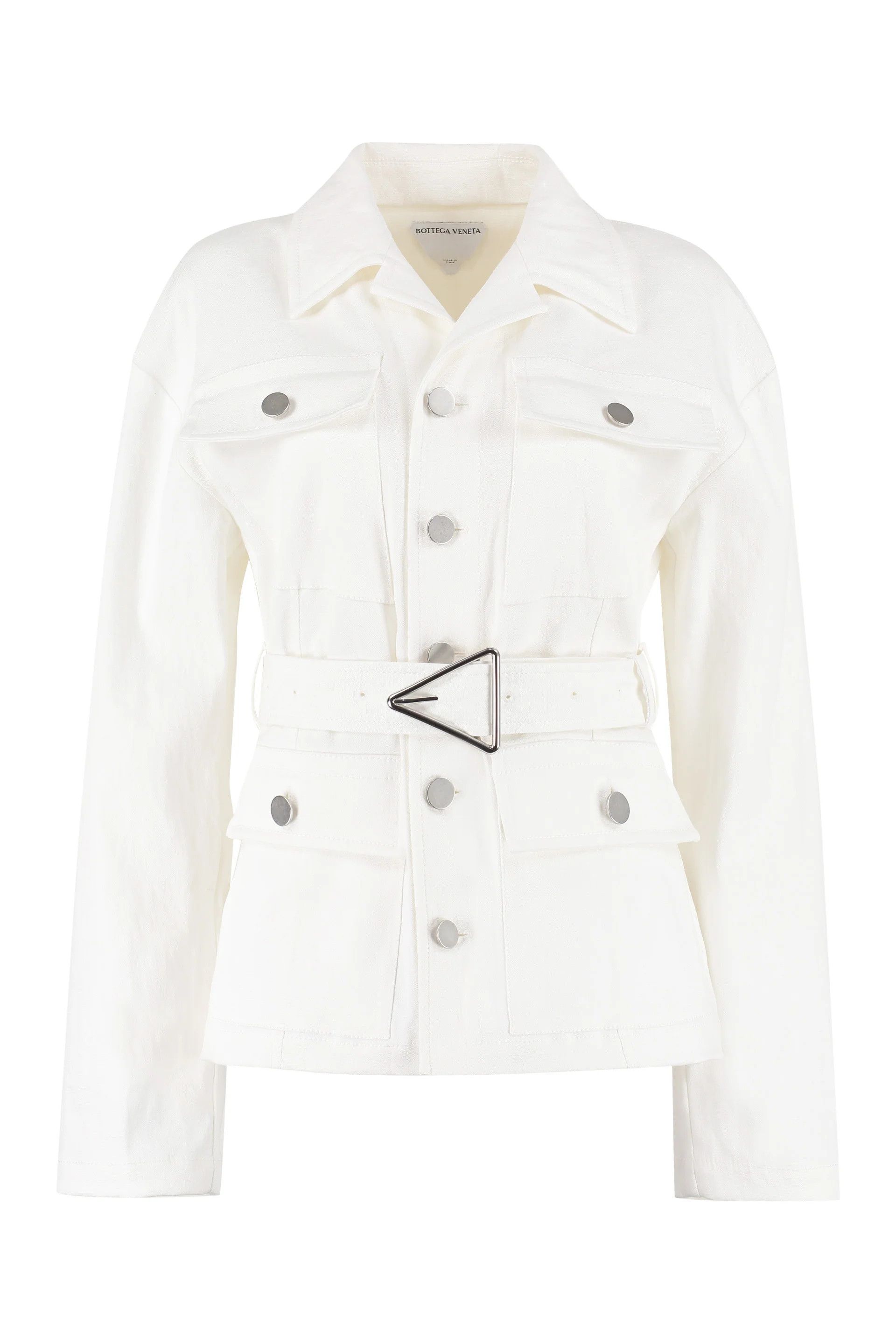 Bottega Veneta o1bcso1str0225 Light Stretch Linen Jacket in Chalk Size L / US 10 / IT 46 - 1 Thumbnail