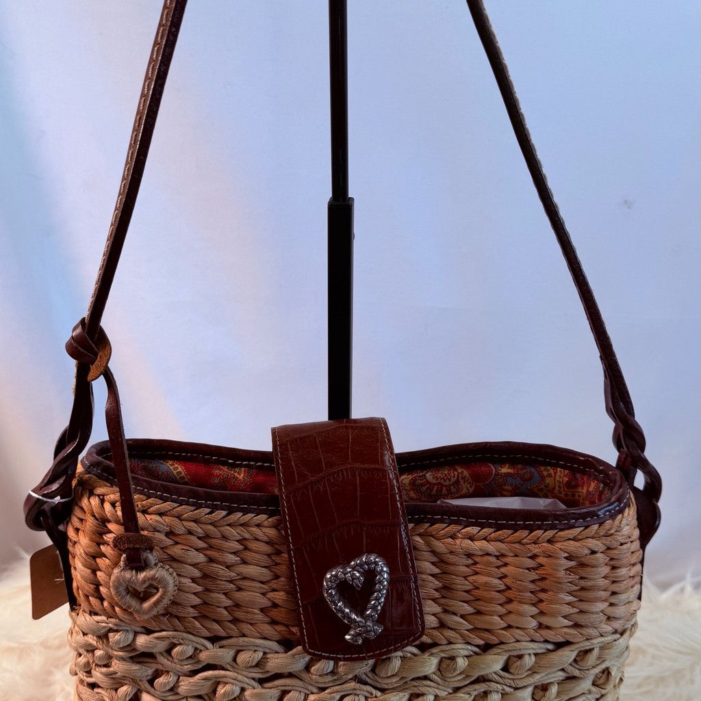 Brighton Brighton Straw Shoulder Bag Leather Trim Size ONE SIZE - 1 Thumbnail