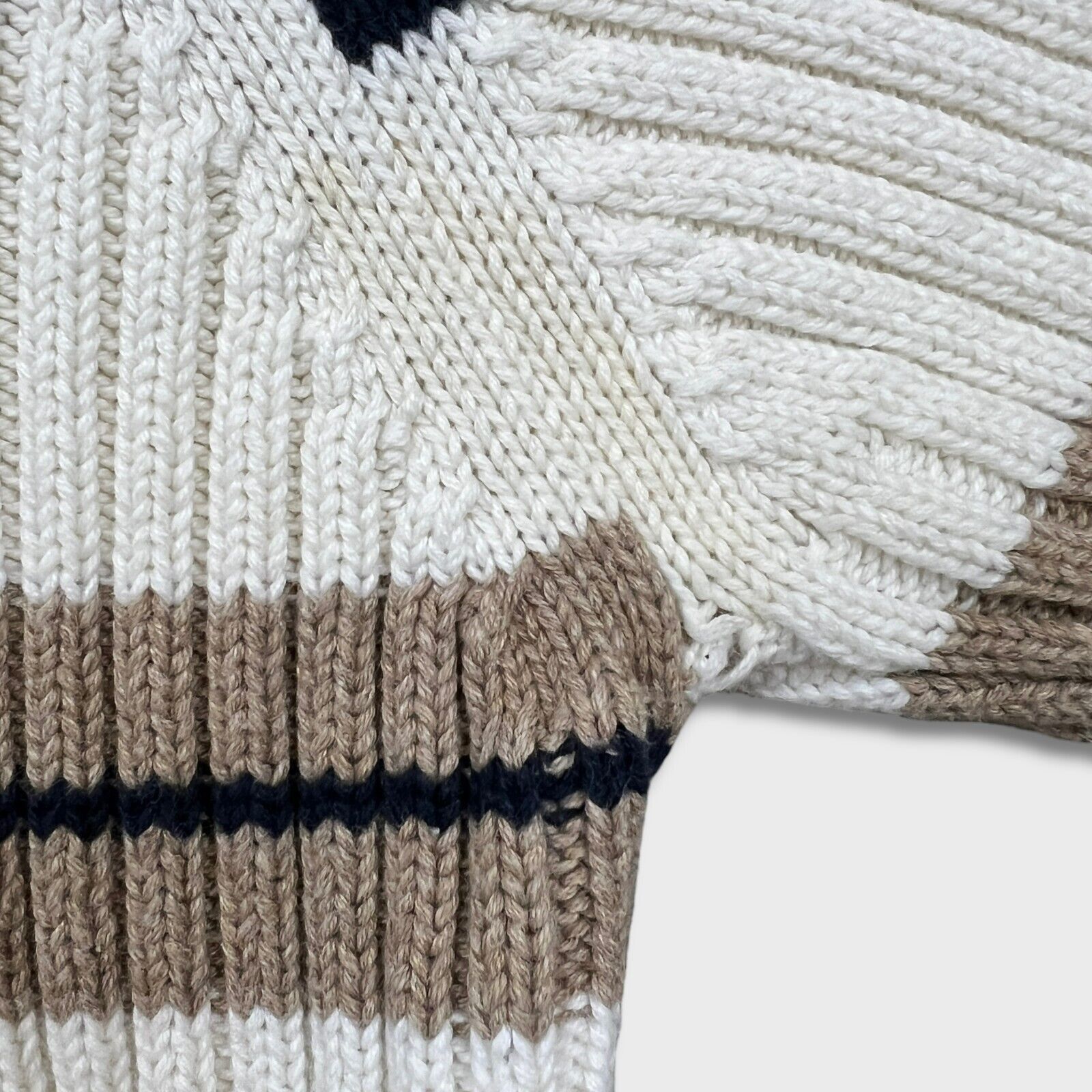 Tommy Hilfiger × Vintage VTG Tommy Hilfiger Knit Sweater Small Lion Crest Striped 90s Size US S / EU 44-46 / 1 - 4 Thumbnail