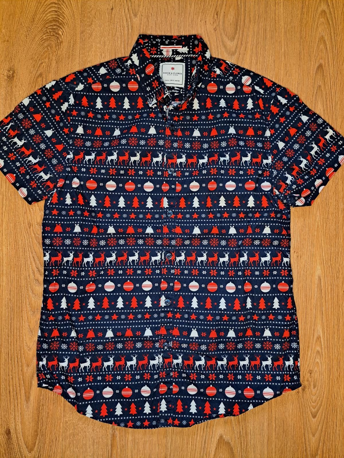 Denim & Flower CHRISTMAS Denim & Flower Button Up Shirt Mens Small Blue Size US S / EU 44-46 / 1 - 1 Thumbnail