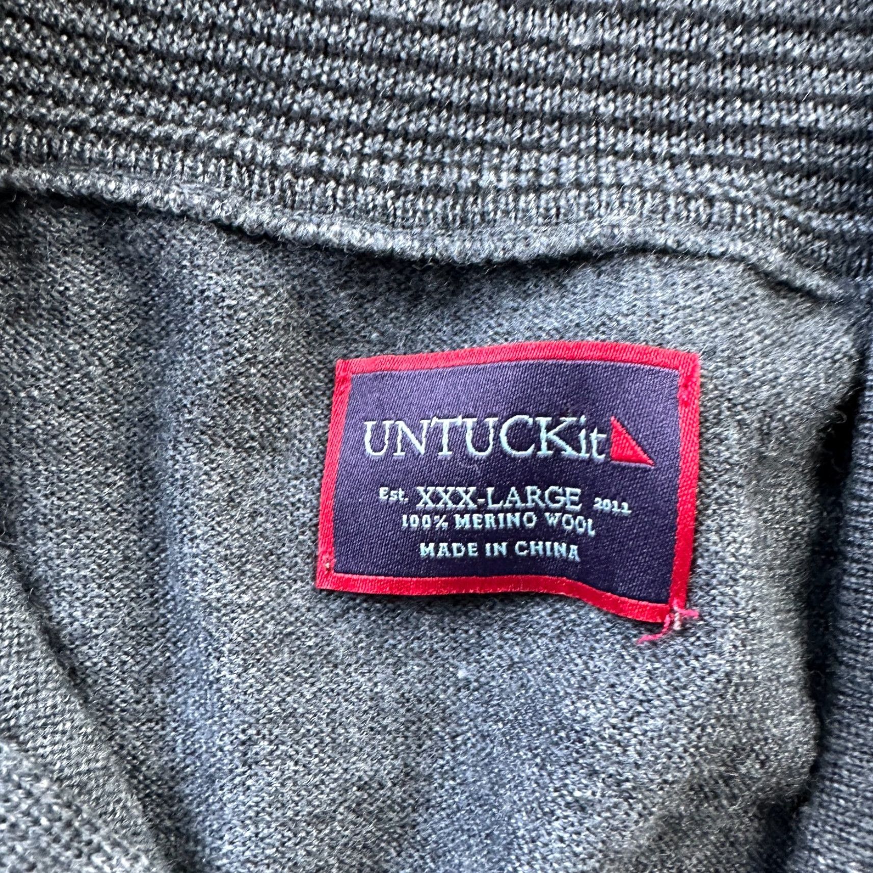 UNTUCKit UNTUCKit Sweater Mens 3XL Gray Knit Merino Wool Pullover Size US XXL / EU 58 / 5 - 6 Thumbnail
