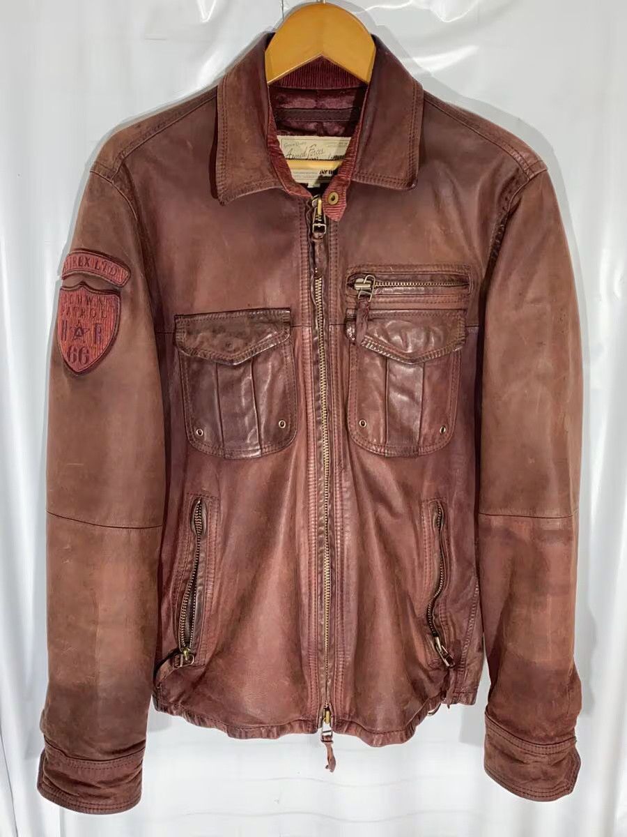 Avirex Avirex Policeman Goat Leather Jacket Bordeaux Size US L / EU 52-54 / 3 - 1 Thumbnail