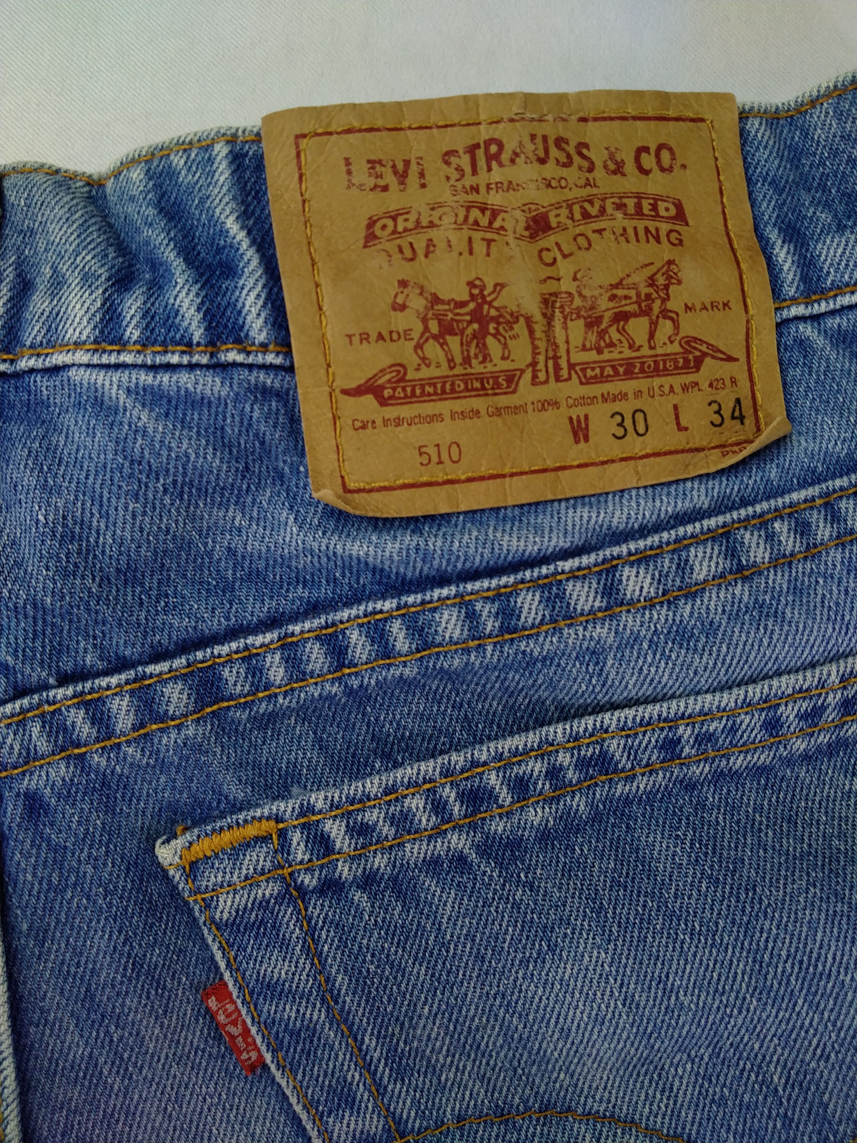 Blue Wash Vintage Levi's 510 USA 29x27 Denim -JN973