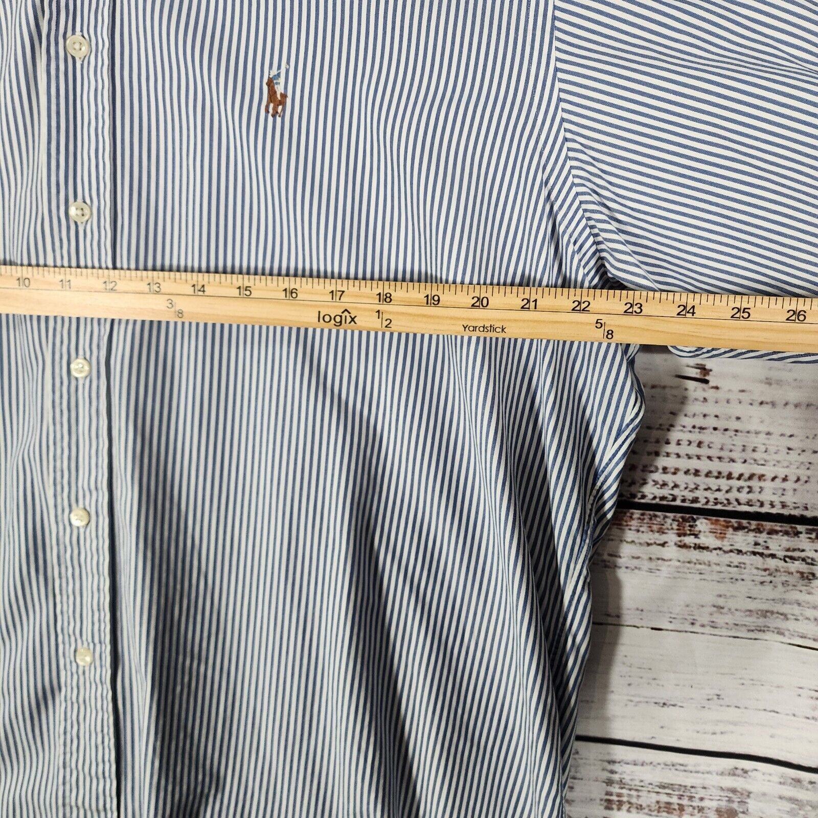 Ralph Lauren Ralph Lauren 17.5-36 Yarmouth Pinpoint Oxford Shirt Blu/Wht Size US XL / EU 56 / 4 - 5 Thumbnail