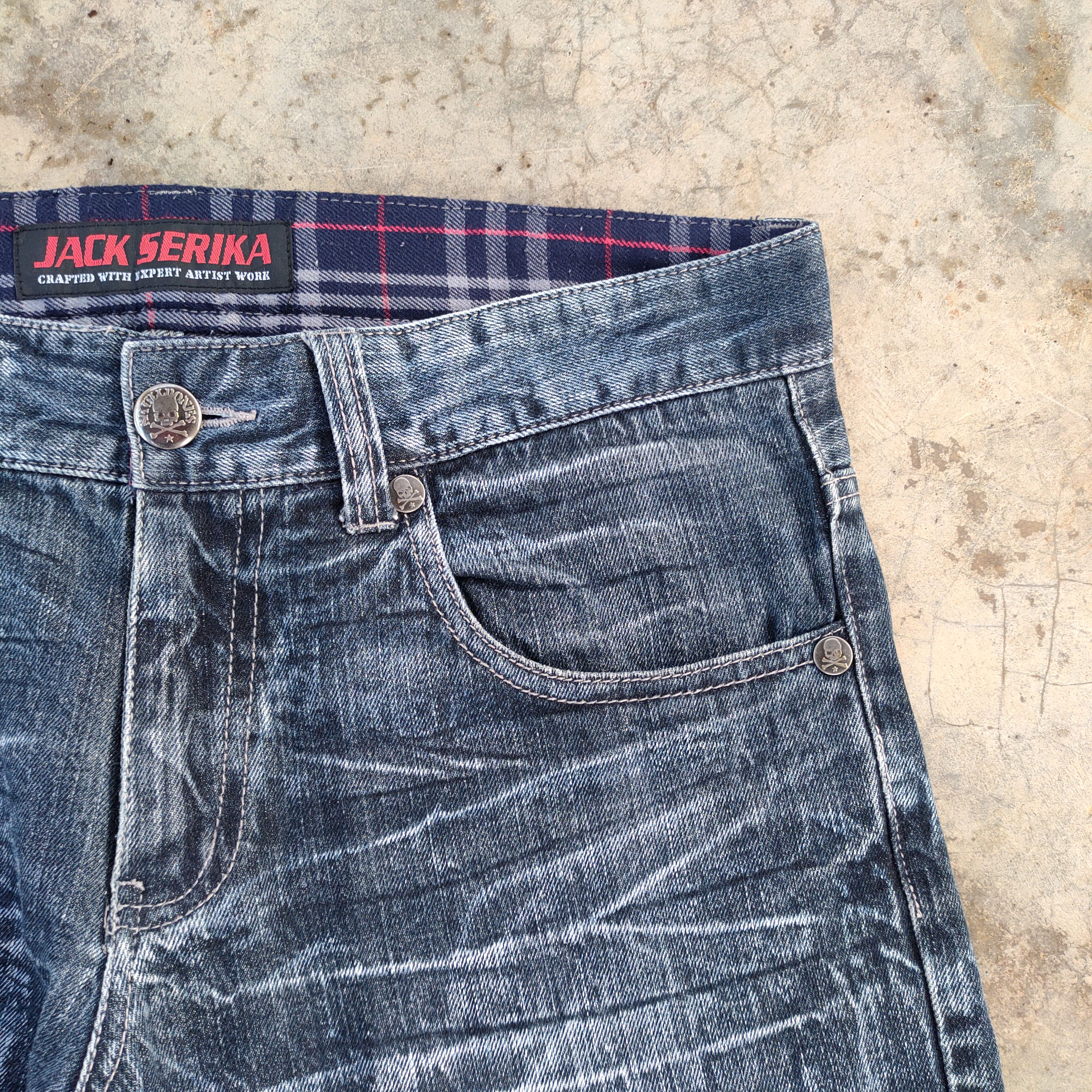 Japanese Brand × Jean × Vintage VINTAGE JACK SERIKA SKULL FADED STORM JEAN DENIM PANTS Size US 35 - 7 Thumbnail